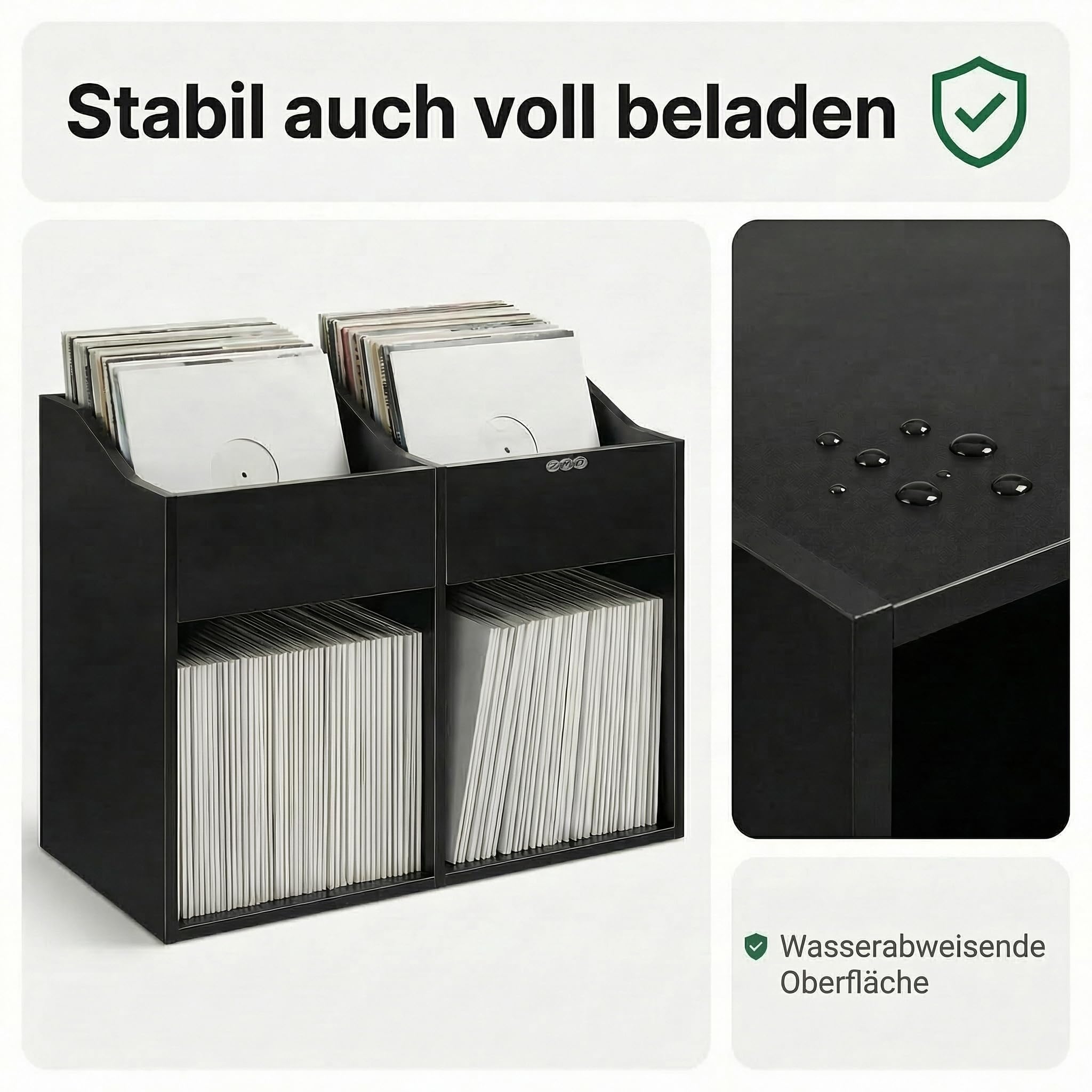 ZOMO Mobiletto per Vinili Vs-Box 200/2 Nero