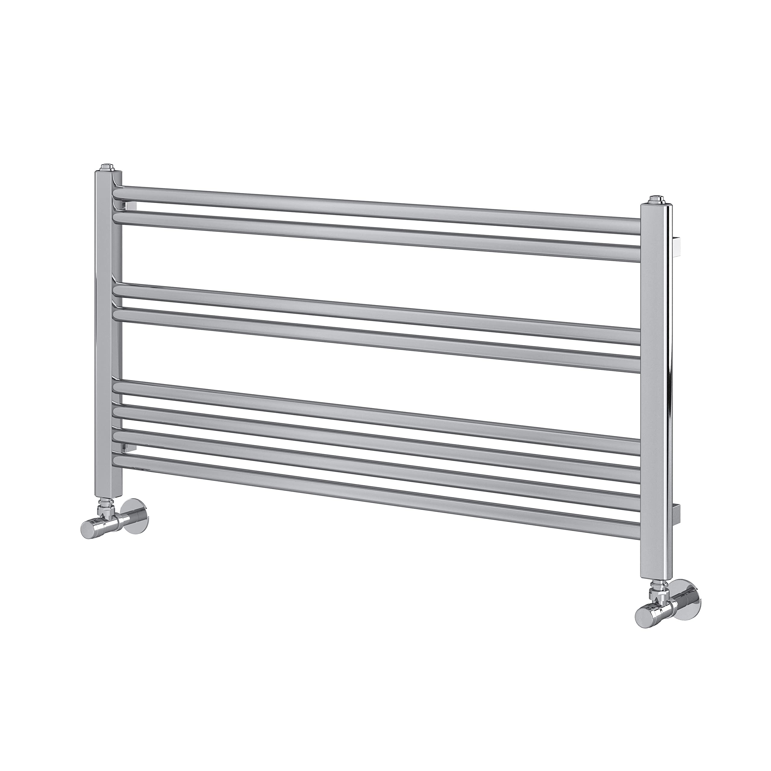 Go Bathrooms Chrome Horizontal Radiator Towel Ladder Rail Design Heated Towel Bathroom Radiator Horizontal Heated Towel Warmer Radiator Rail 500mm x 1180mm | Newark