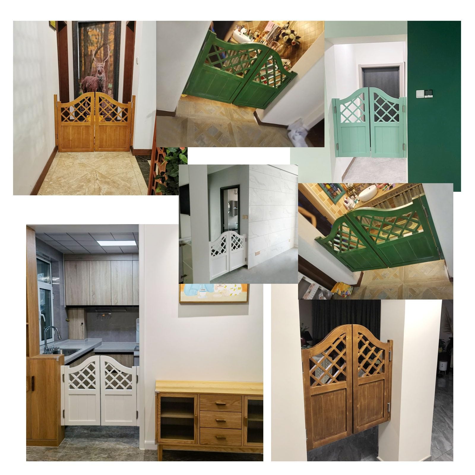 Puertas oscilantes de madera maciza rústicas antiguas, de doble apertura, con cierre automático, para bar, restaurante, jardín, terraza, interior y exterior