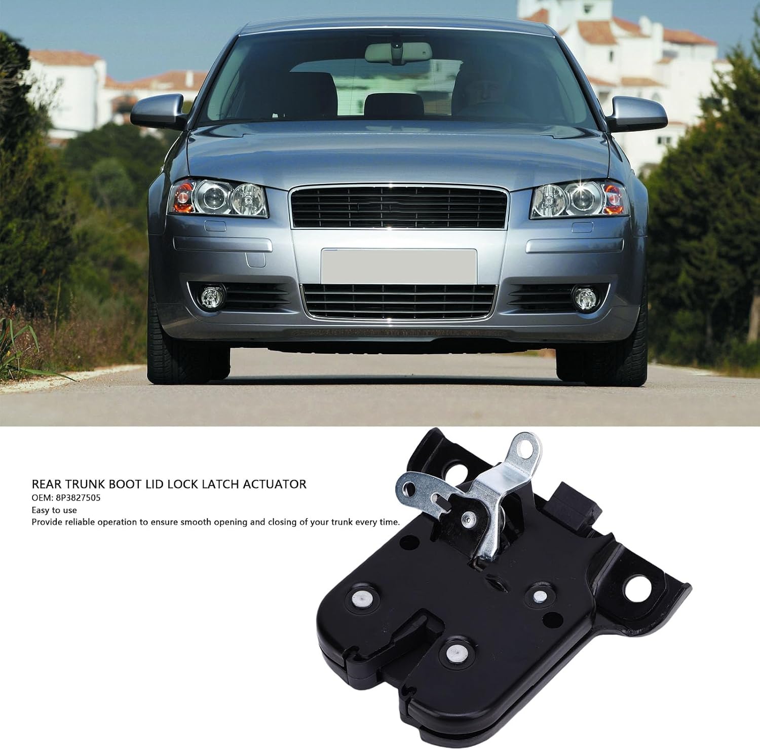 Fabater Rear Trunk Latch Actuator for 8P 2003-2012, for 8L 1996-2003, 8P3827505 Rear Trunk Bootlid Liftgate Tailgate Lock Trunk Latch Actuator Replacement