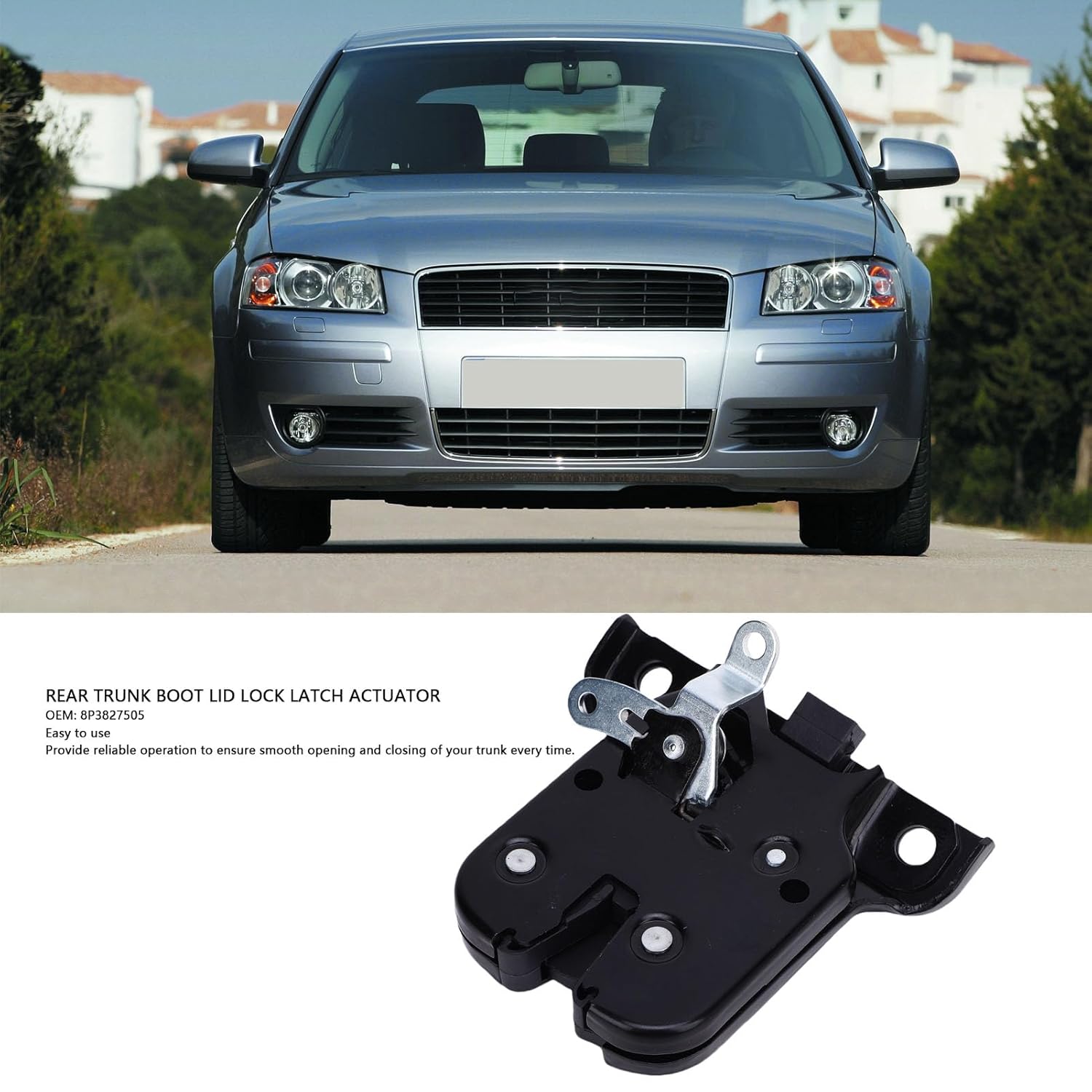 Luocute Rear Trunk Lock Latch Actuator, Boot Lock 8P3827505 Replacement for 8P, 8L 2003-2012, 1996-2003 with Replacement Installation Method