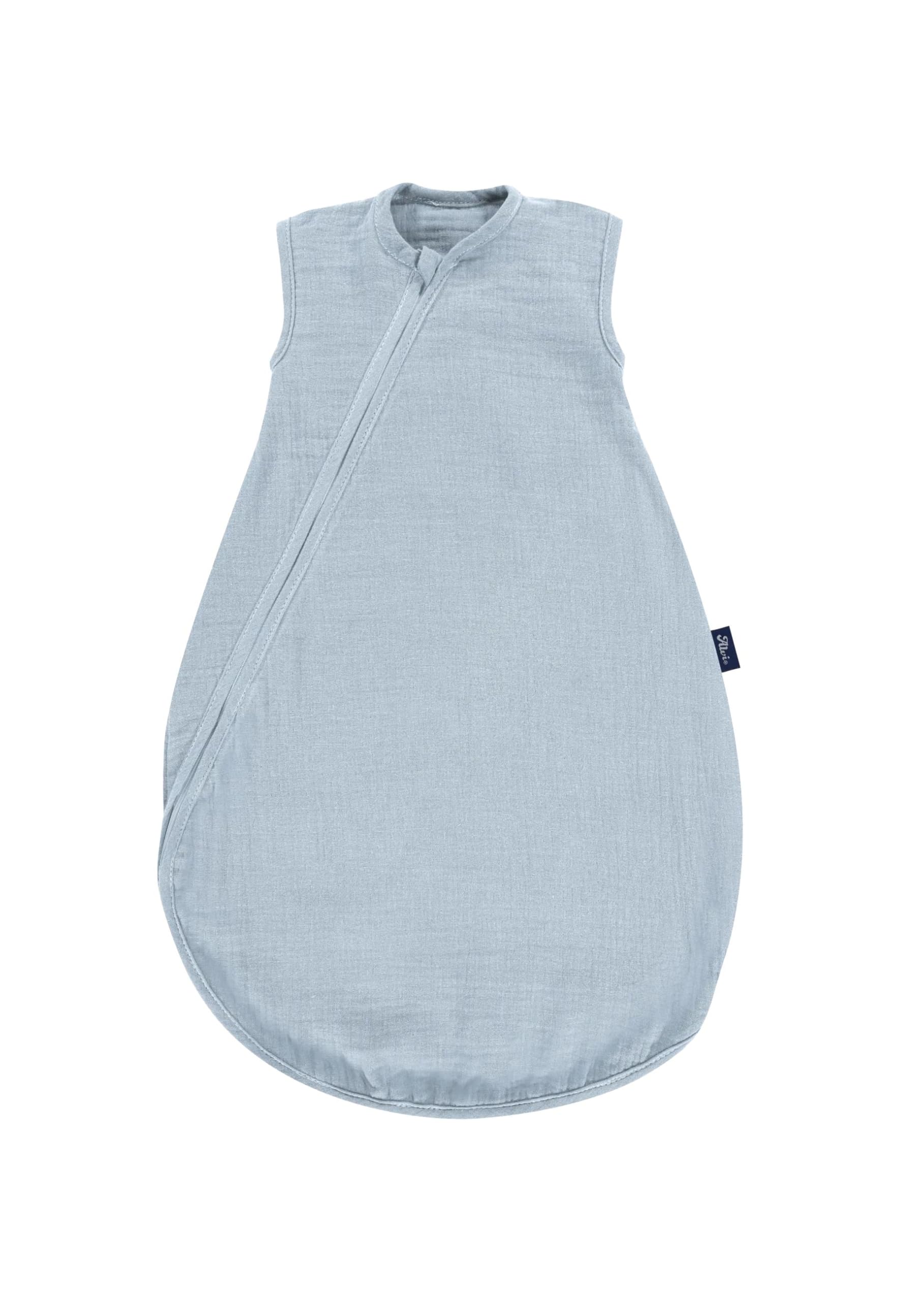 Alvi Sommertraum Mull Sommerschlafsack für Babys, Leichter Strampelsack für den Sommer, 0.5 TOG, aus 100% Baumwolle, atmungsaktiv Sky Way - Blau, 110cm