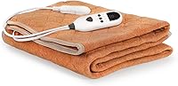 HEOMU Heated Mattress Pad Mini Twin 31.5x63" Electric with 9 Heat Settings, Digital Controller, Auto Shut-Off, Machine Washable, Brown