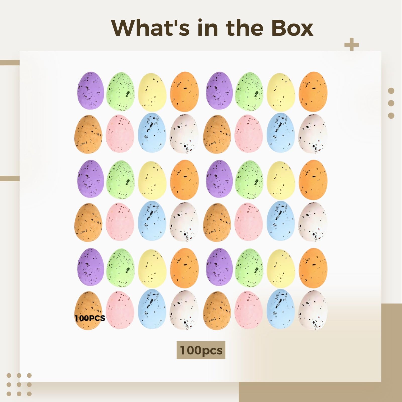 100 mini uova di Pasqua, in schiuma maculata, per progetti fai da te, decorazioni colorate per le vacanze, accenti per feste di primavera, caccia alle uova di Pasqua