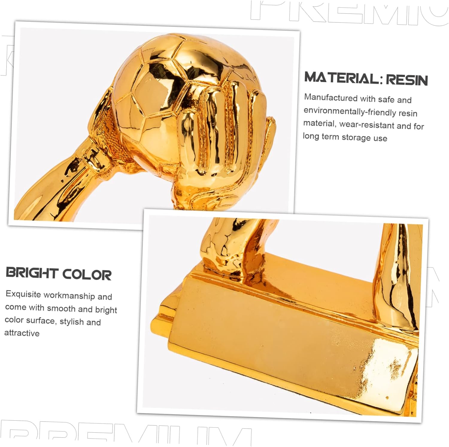 Soccer Trophy Resin Decorative Trophy Adornment for Boys and Girls Sign