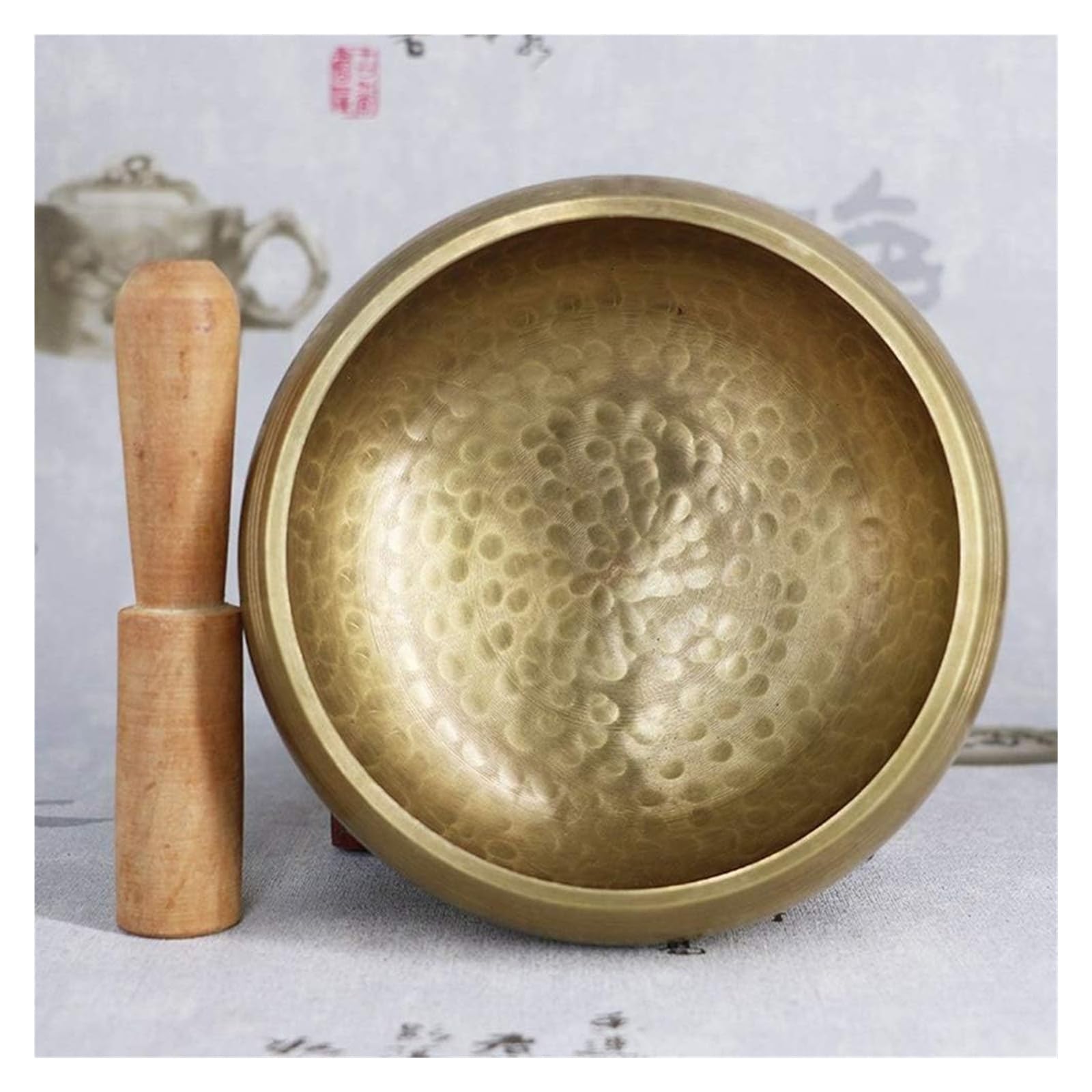 Campana tibetana accordata a mano, Campana tibetana, suono del Buddha accordato a mano in oro, 80-175 mm, decorazione for yoga