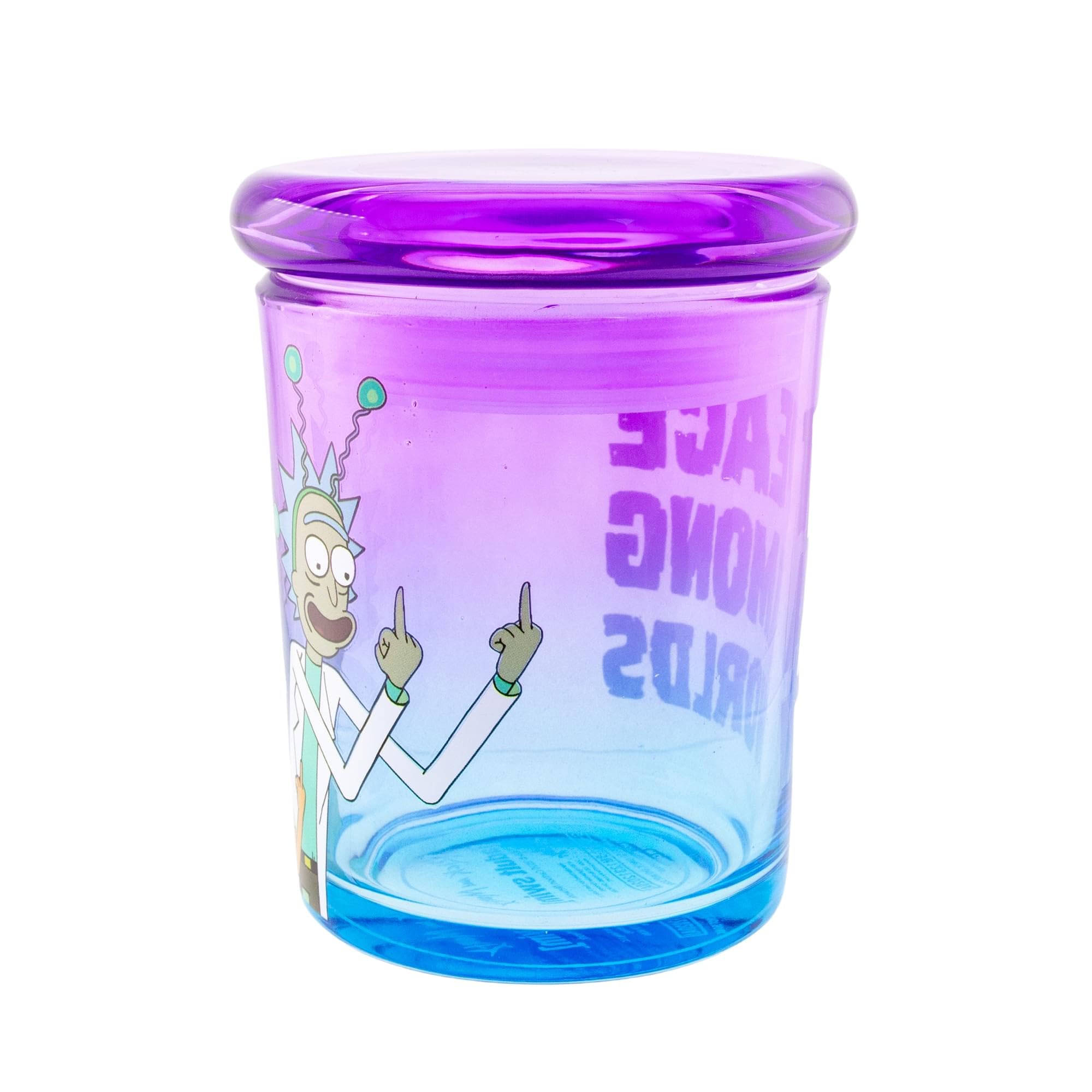 JUST FUNKY Rick and Morty Peace Among Worlds 6 Ounce Glass Jar with Lid