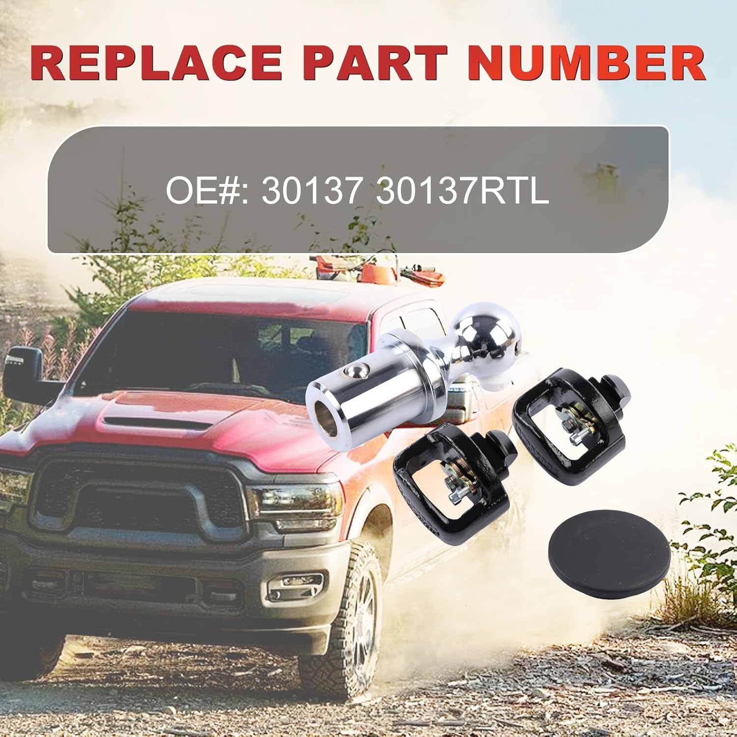 30137 Puck System Gooseneck Hitch Ball Kit 2-5/16"" Fits for 16-22 Chevy Silverado, 11-22 Ford F250/F350/F450 Super Duty, 16-22 GMC Sierra, Nissan Titan XD Replace OE 30137 30137RTL