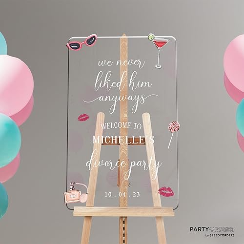 Miniatura 2 de Letrero de bienvenida para fiesta de divorcio Decoración de bienvenida de divorcio personalizada, divertida y elegante, decoración humorística