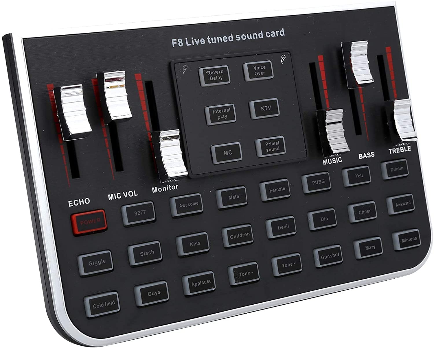 Live Streaming Sound Card/Voice Changer Mixer Board with Sound Effects/Sound Mixer Board Audio Mixer For Live Broadcasting Recording Gaming on Mobile Phone/iPhone/PC