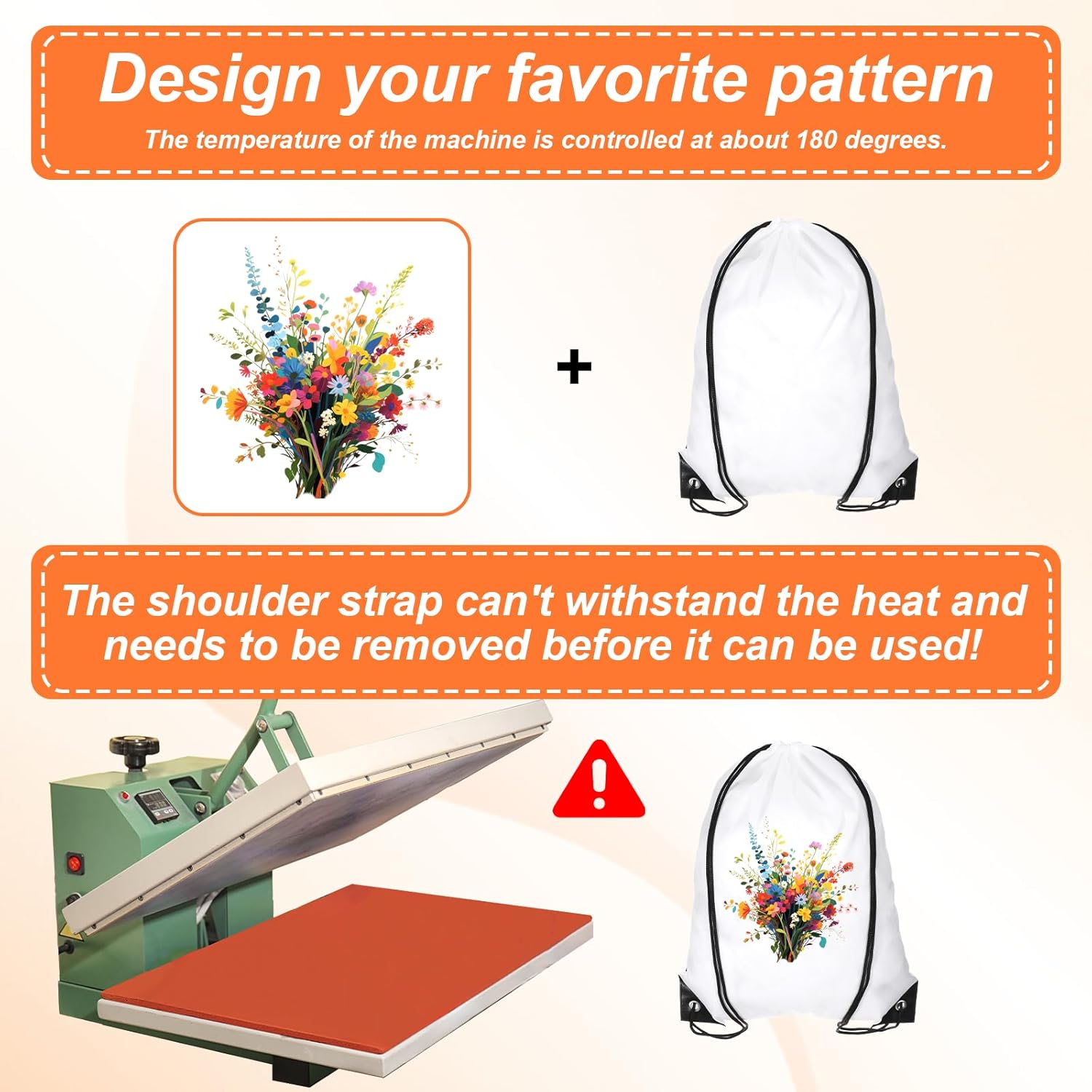 30 Pcs Sublimation Drawstring Bags Blanks White Cinch Sack Draw String Backpack Bulk Polyester Blank Bags for Heat Transfer Vinyl Gym Sport DIY Craft - Image 4