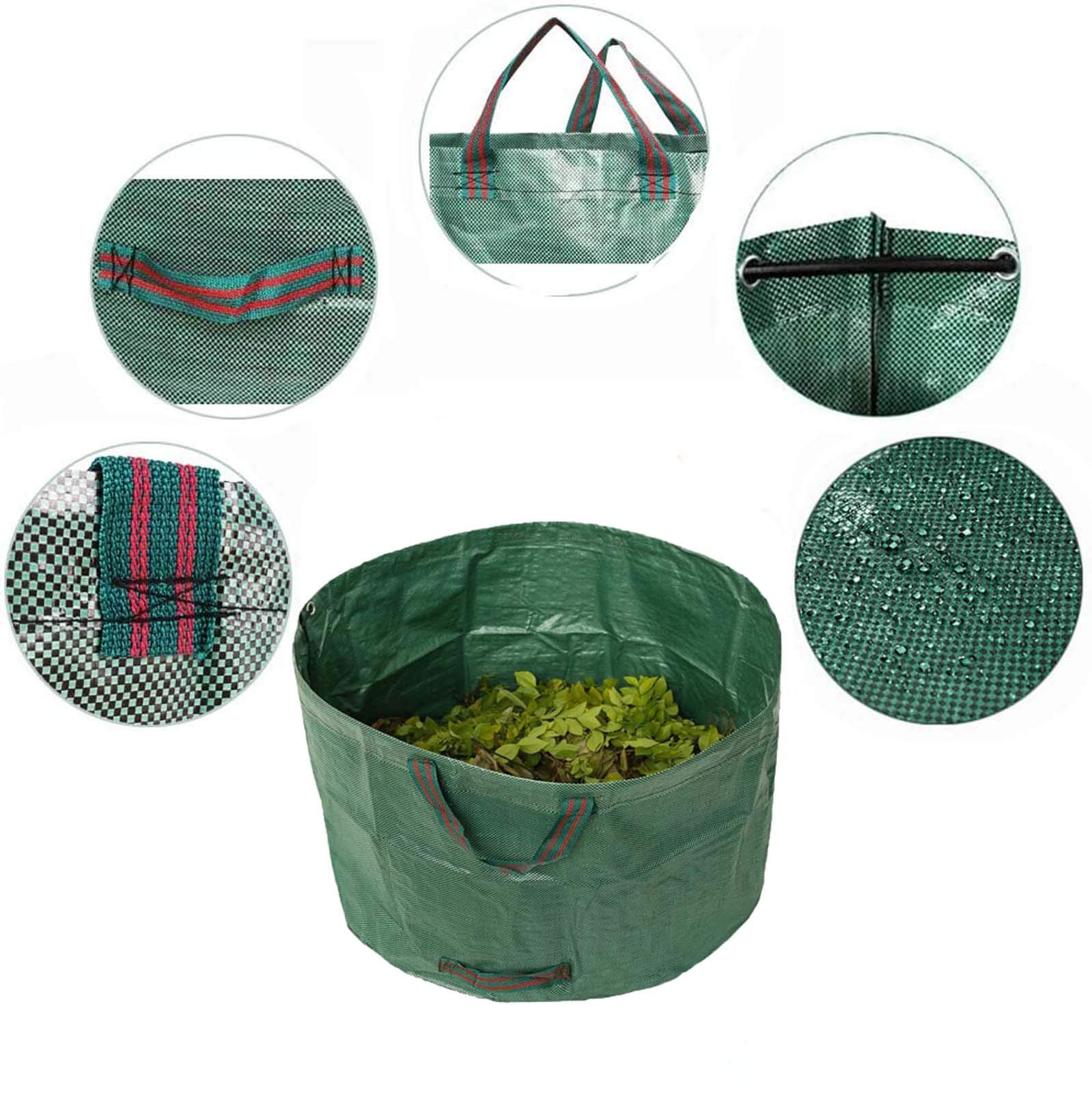 Sacchi Rifiuti da Giardino 120L, Sacchi per La Spazzatura, Sacco per Raccolta Foglie, Borsa da Giardino Pieghevole, in Robusto Tessuto in Polipropilene (PP)