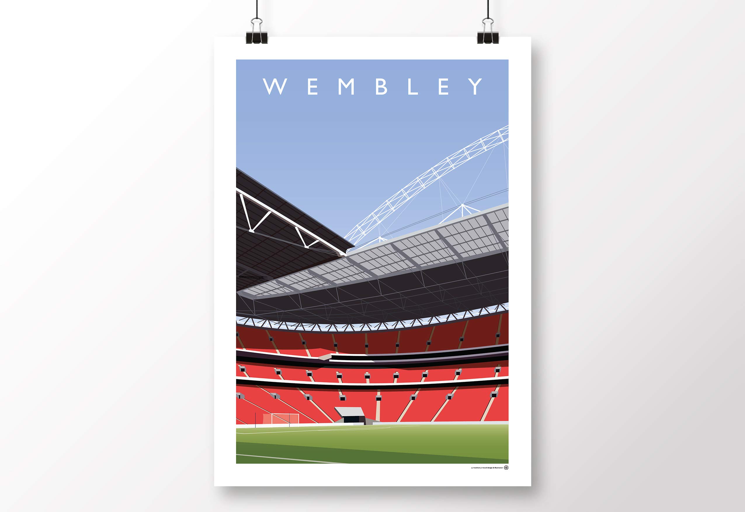 Wembley Stadium affiche d'illustration A3 pour décoration murale