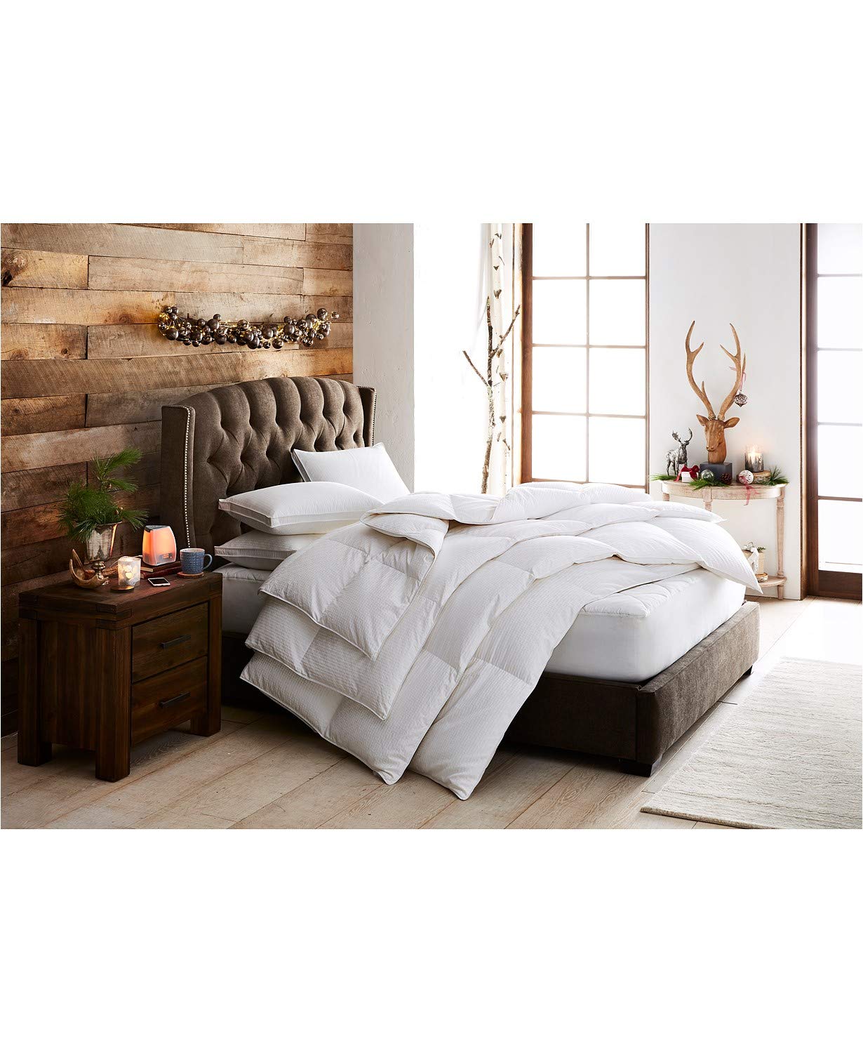 Hotel Collection European White Goose Down Lightweight Full Queen Comforter, Hypoallergenic UltraClean Down