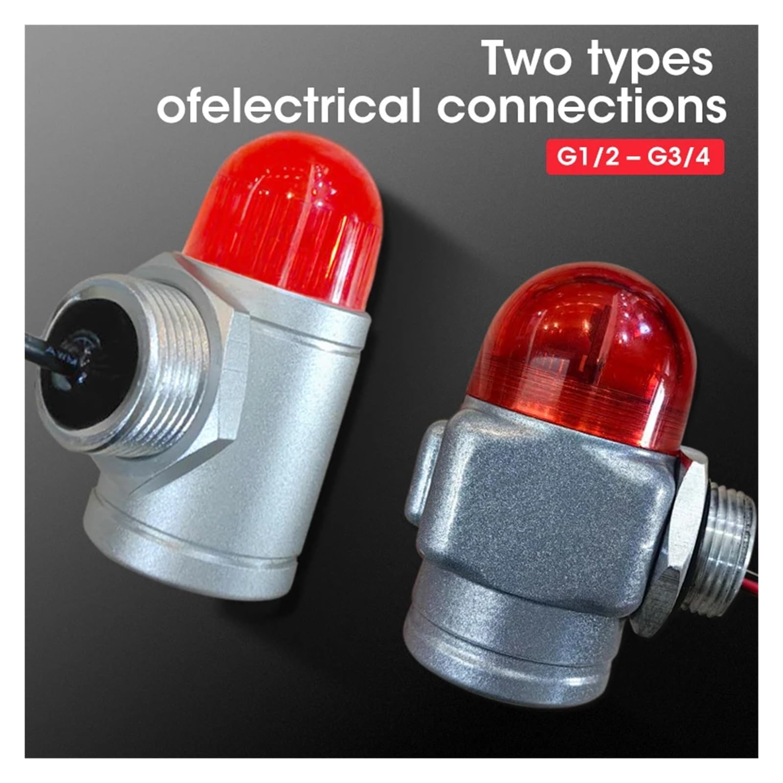 G1/2 G3/4 Przemysłowa lampa przeciwwybuchowa z dźwiękiem i światłem alarmowym do detektorów(G3-4 gray)