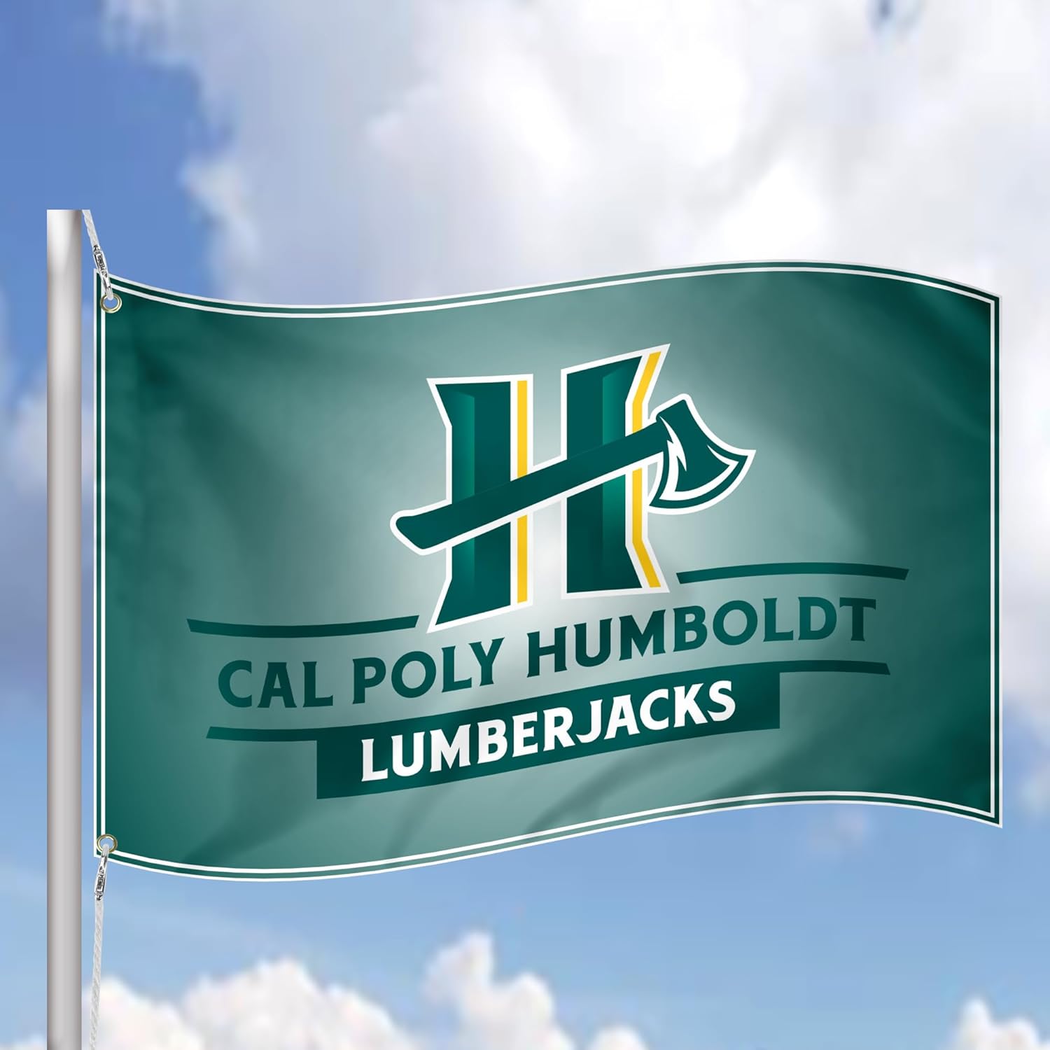 Cal Poly Humboldt 3x5 Feet Flag Banner Wall Decor Outdoor Indoor Decoration Brass Grommets Double Stitch (Cal Poly Humboldt 1)