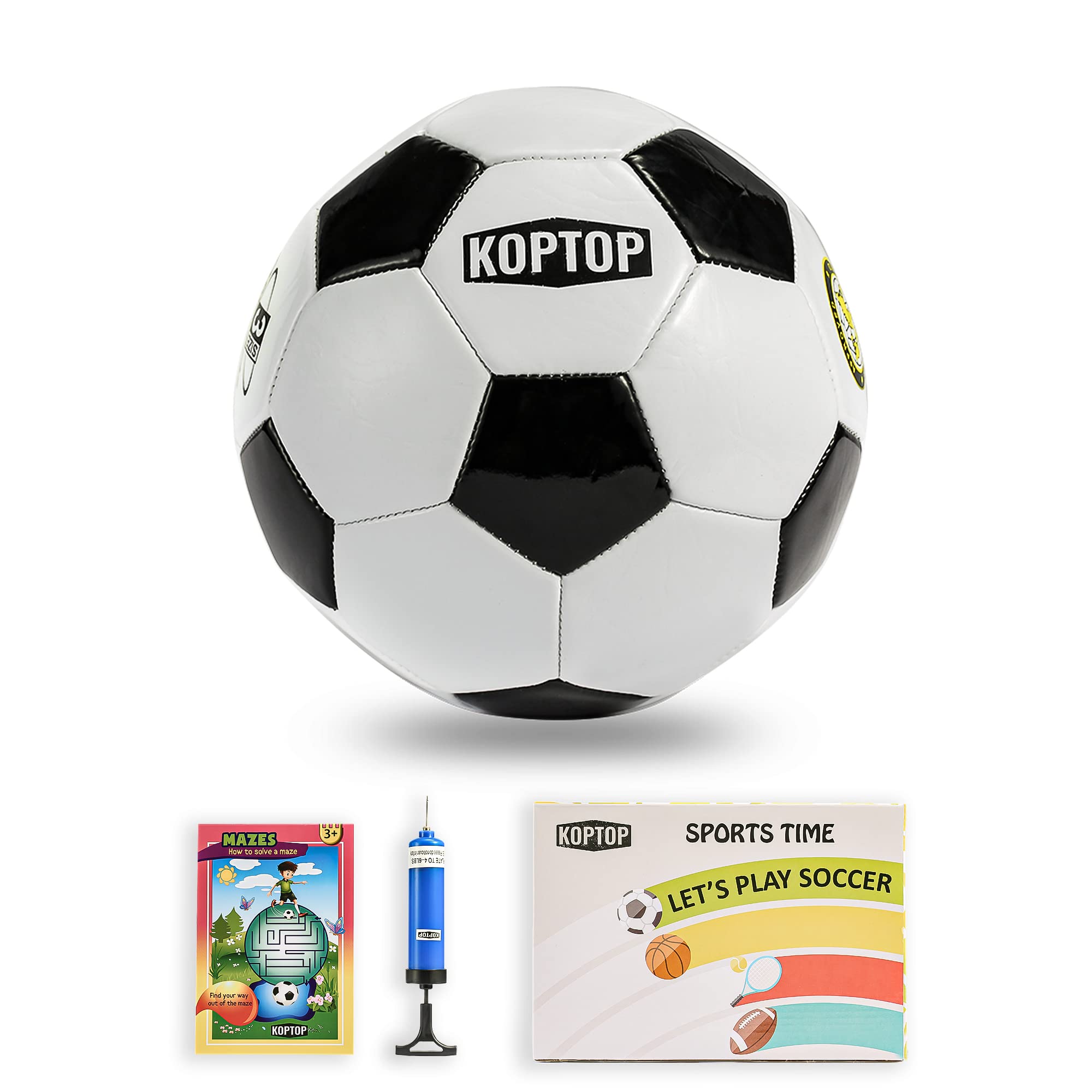 Soccer Balls Size 3 for Toddler Kids as Present, Packing with Air Pump and Net Bag for Boys and Girls Playing or Training Both Indoor & Outdoor