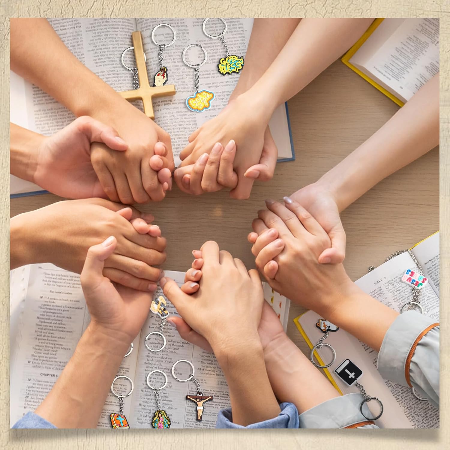 80 Pcs Christian Keychains Jesus Bible Verse Key Chains Bulk Christian Gift Party Favors for Women Men Religious Cross Scripture Charms Christmas Church Gift Prizes Supplies - Image 5