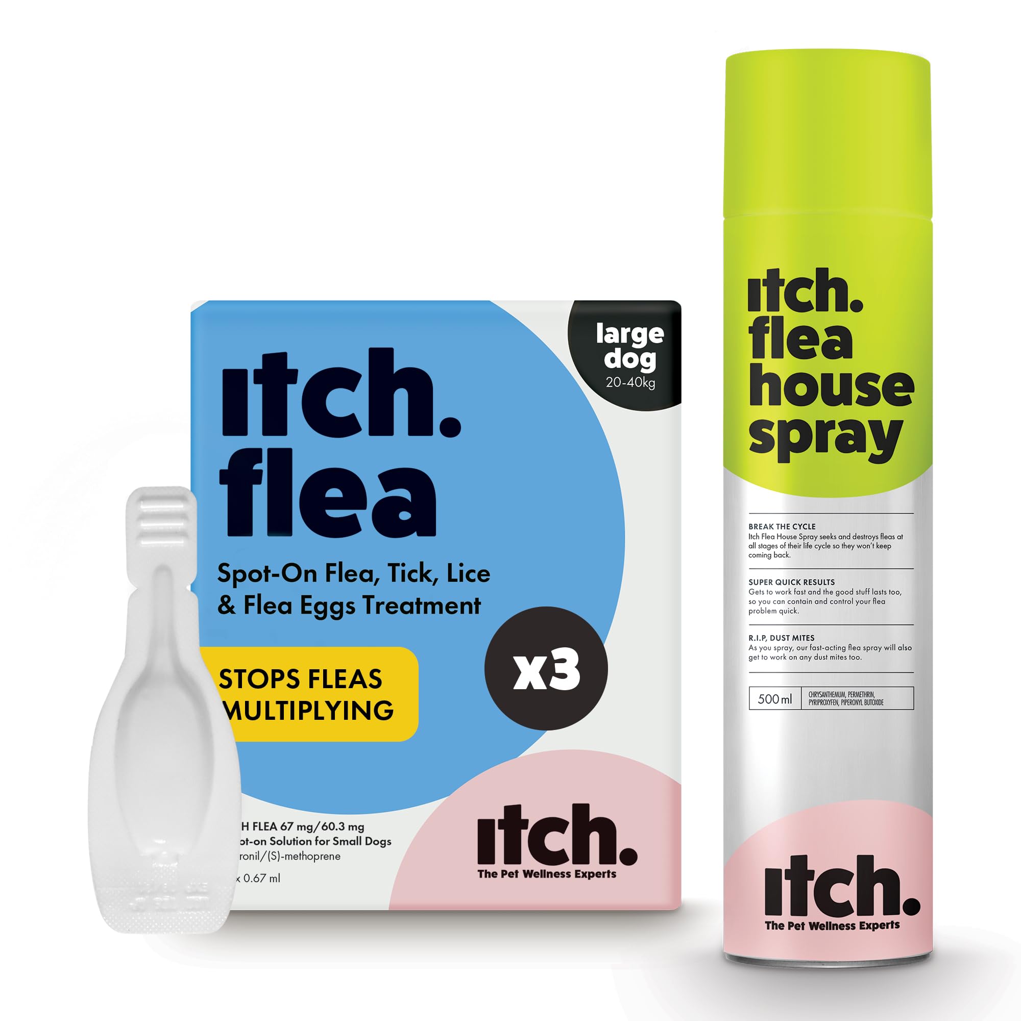 Itch - Flea & Tick Treatment for Large Dogs & Household Flea Spray