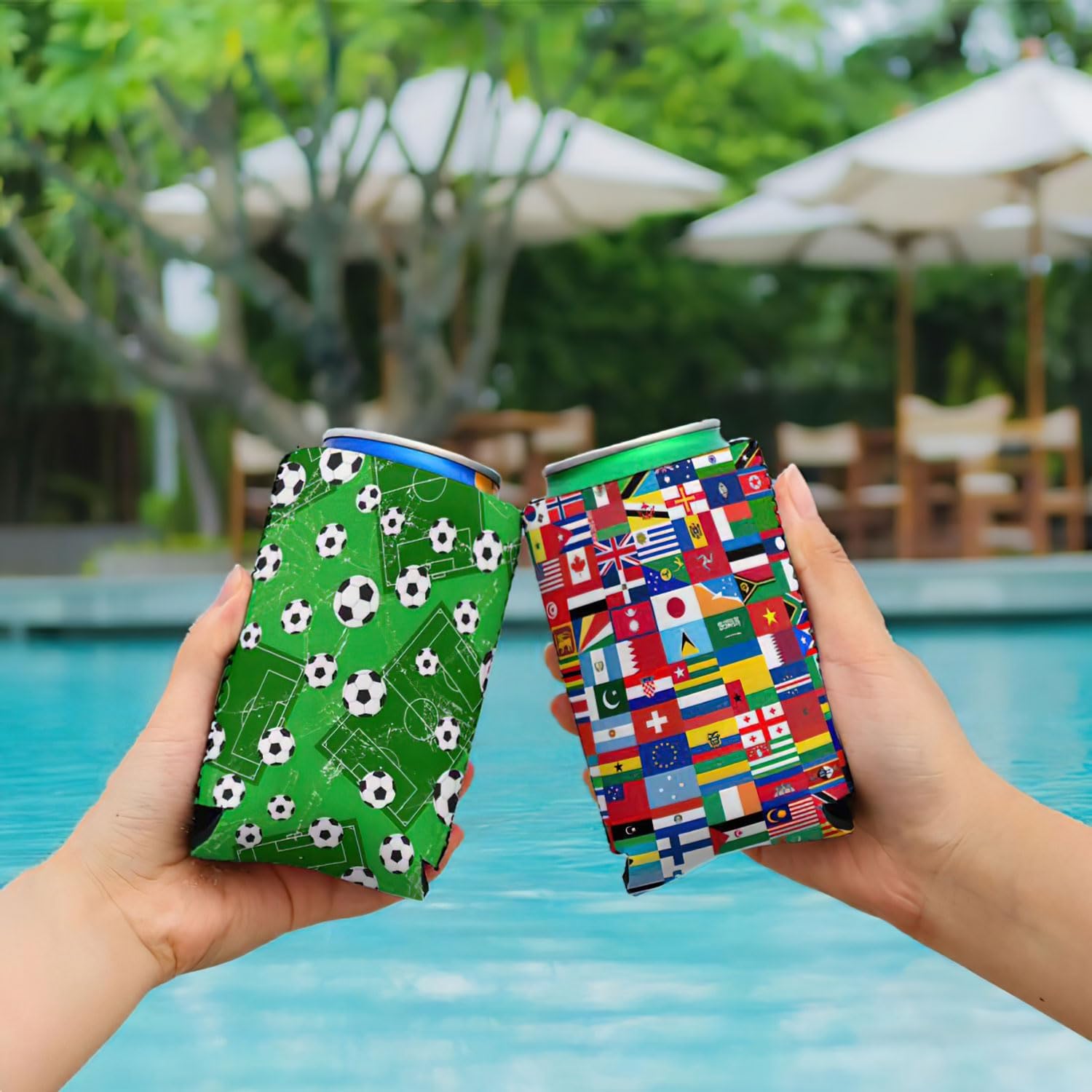 2026 International Soccer Tournament Beer Insulator Sleeve, Reusable Neoprene Can Cooler for World Soccer Tournament&Sports Events, Great Gift For Soccer Fans, 6Pcs