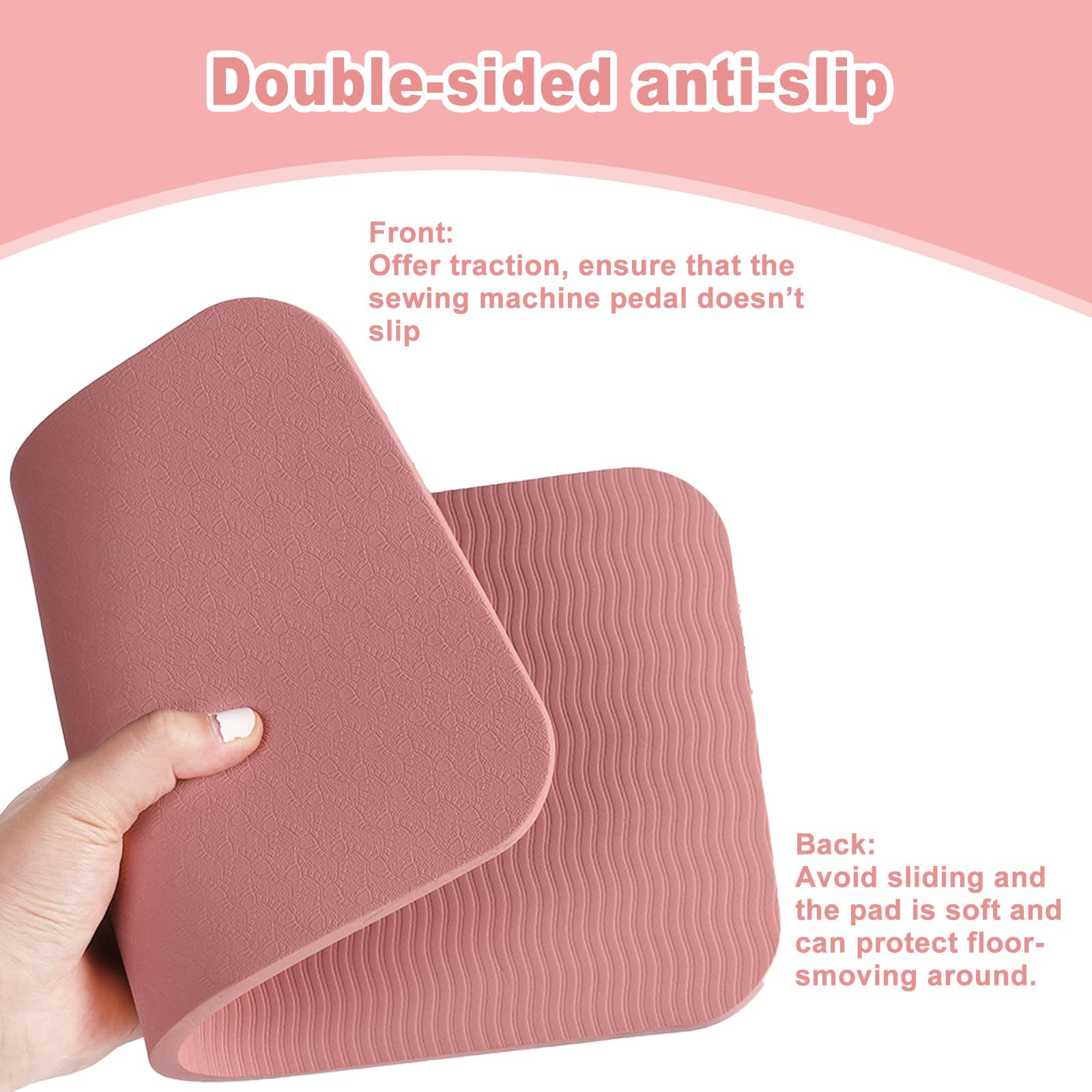 Tappetino Antiscivolo Per Macchina Da Cucire - Nero 34x17cm - Foto 4