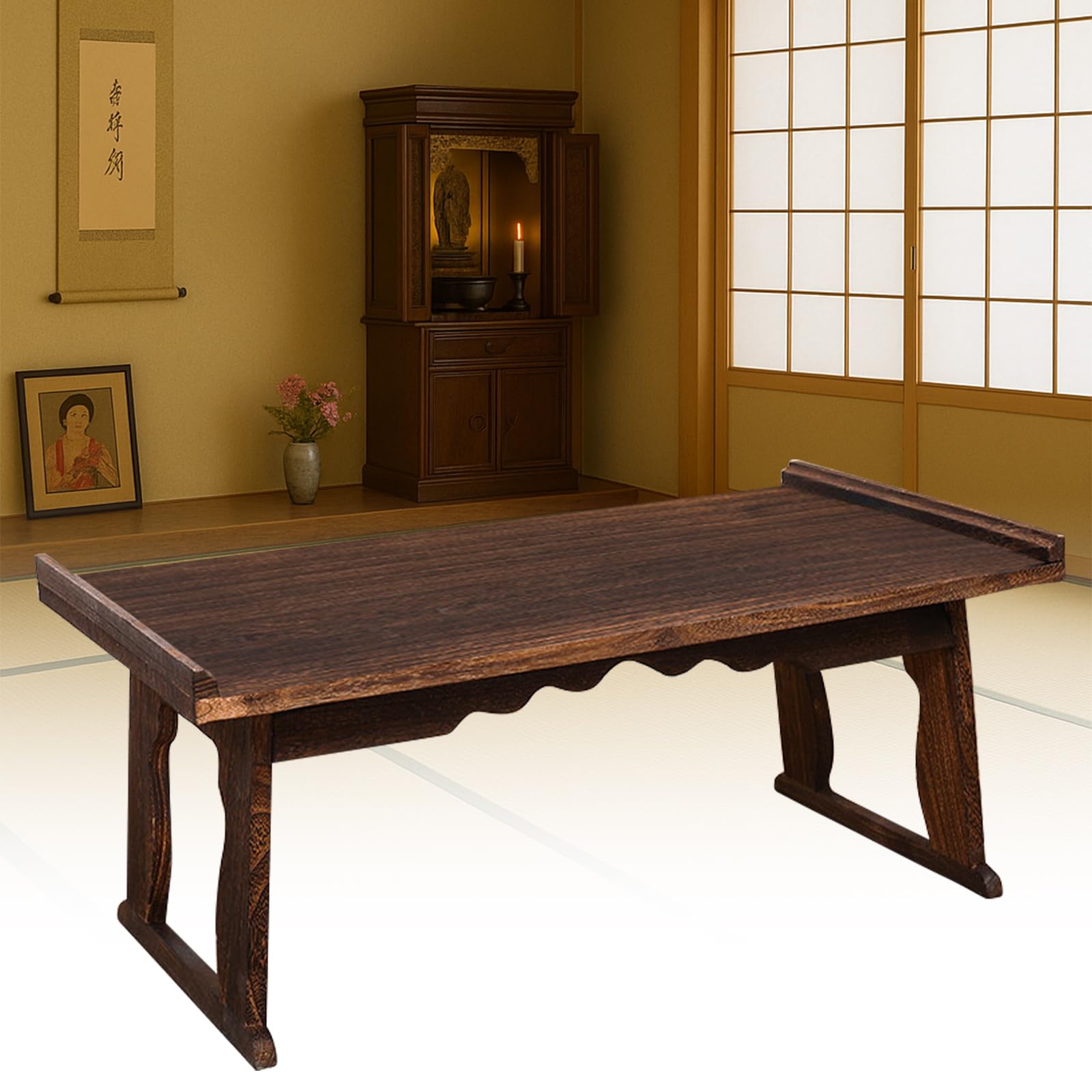 経机　横幅60cm Amazon｜Syncnika 仏壇用供物台 木製仏壇台 幅60cm 経机 文机 供養台