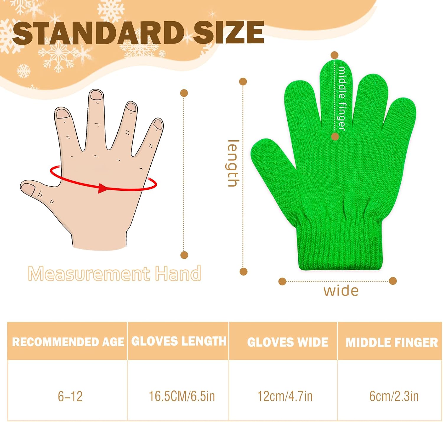 ONESING 12 Pairs Kids Gloves - Warm Knitted Winter Gloves Bulk for Girls Boys, Children Gloves Ideal for Cold Weather Mixcolor C