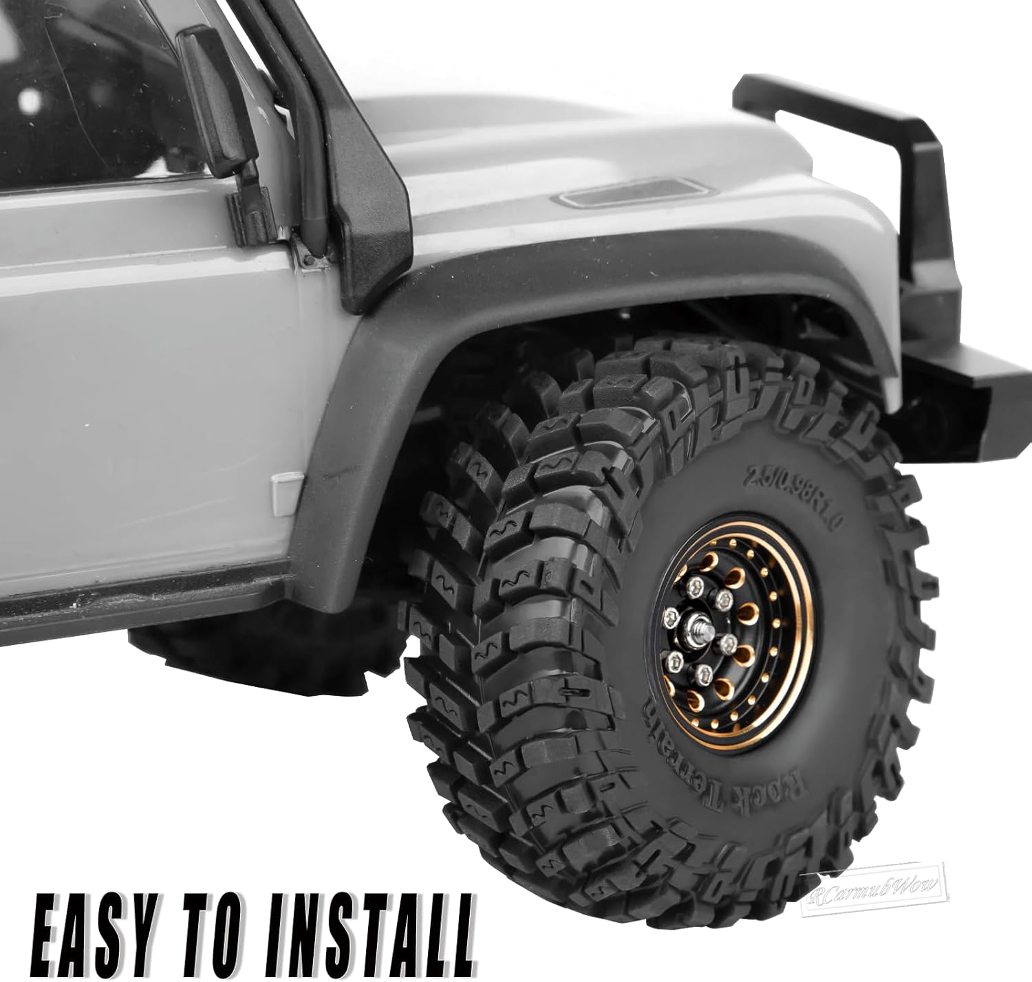 1.0 Beadlock Wheels and Tires for 1/24 1/18 RC Crawler Car SCX24 TRX4M,Brass 1.0 Beadlock Wheels 1.0 Beadlock Tires Set Soft Sticky 1.0 Mud Tires,4pcs