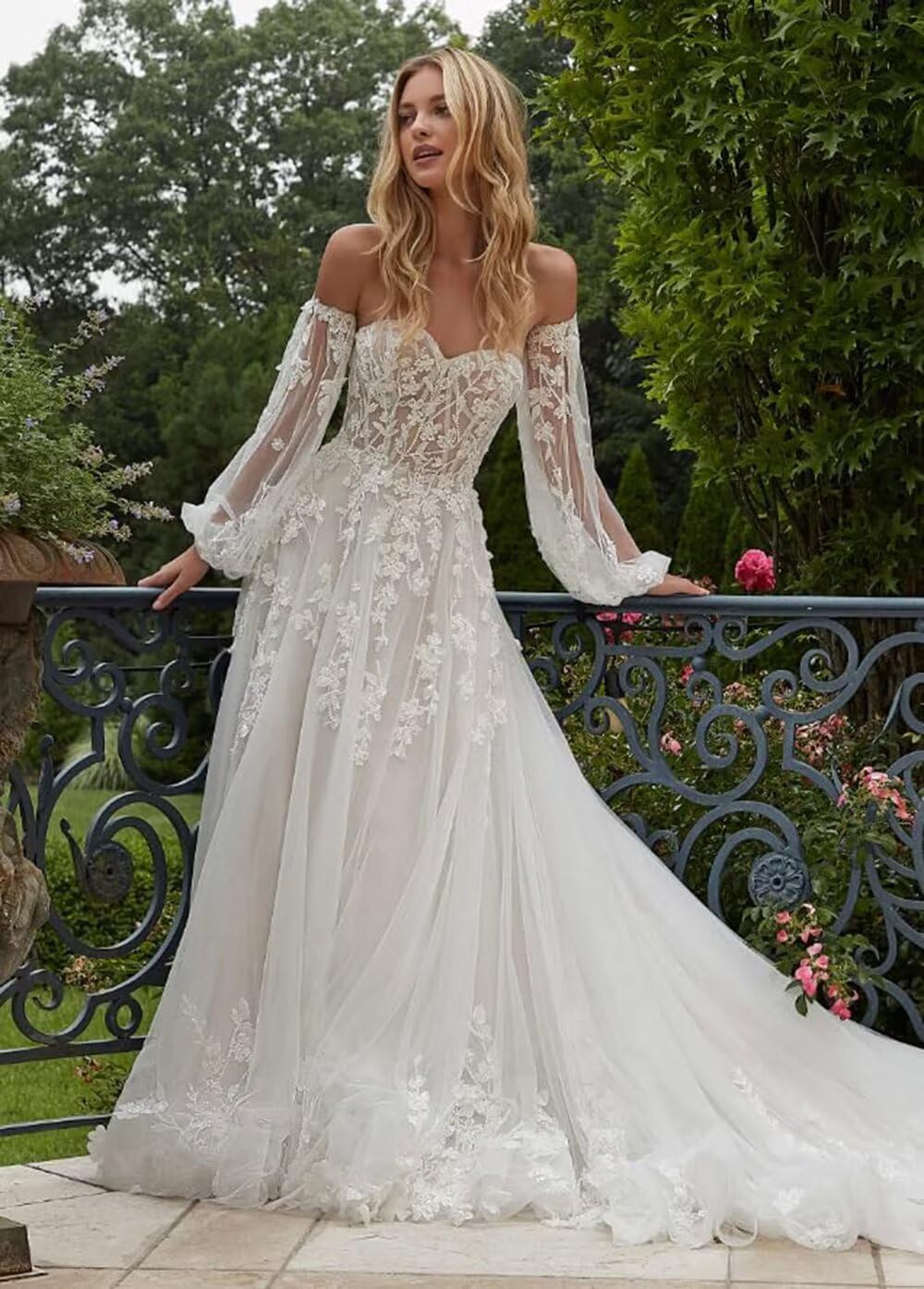 cantcauli Boho Lace Wedding Dress for Bride Long Mermaid Satin Tulle V Neck Bridal Gowns for Women 2026 CT176