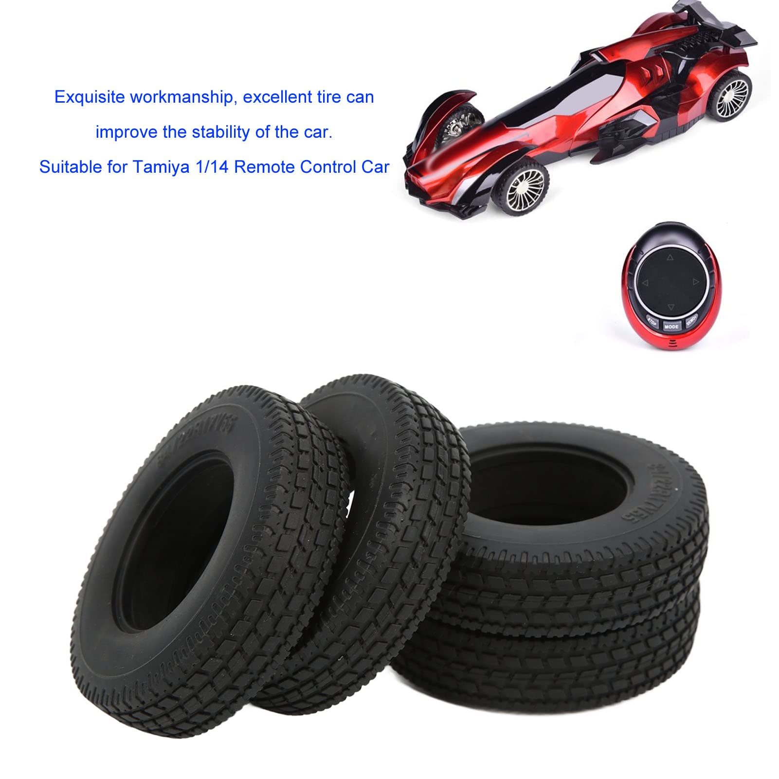 Amazon.co.jp: RC 22mm幅ホイールタイヤ、タミヤ1/14RCトレーラー用の
