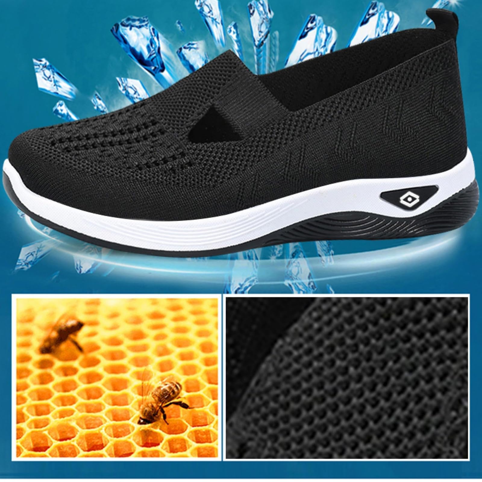 Scarpe Donna Ortopediche Sneakers Slip On Comode Senza Lacci per Alluce Valgo e Fascite Plantare Traspiranti Leggere con Cuscino Aria Scarpe da Ginnastica Camminata Pianta Larga Basculanti Lavoro