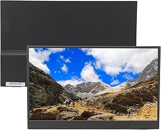 Monitor Portátil de 15,6 Polegadas, FHD 1080P IPS Extensor de Monitor de Laptop de 178 Graus Com Alto-falantes Duplos, Monitor de Jogos HDMI Tipo C Segundo Monitor Externo para (plugue da ue)
