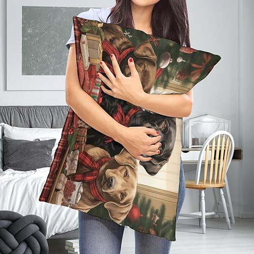Miniatura 6 de MaSiledy Dog Labs - Fundas de cojín de Navidad a cuadros rojos de 20 x 30 pulgadas, fundas de almohada lumbares de invierno para vacaciones,
