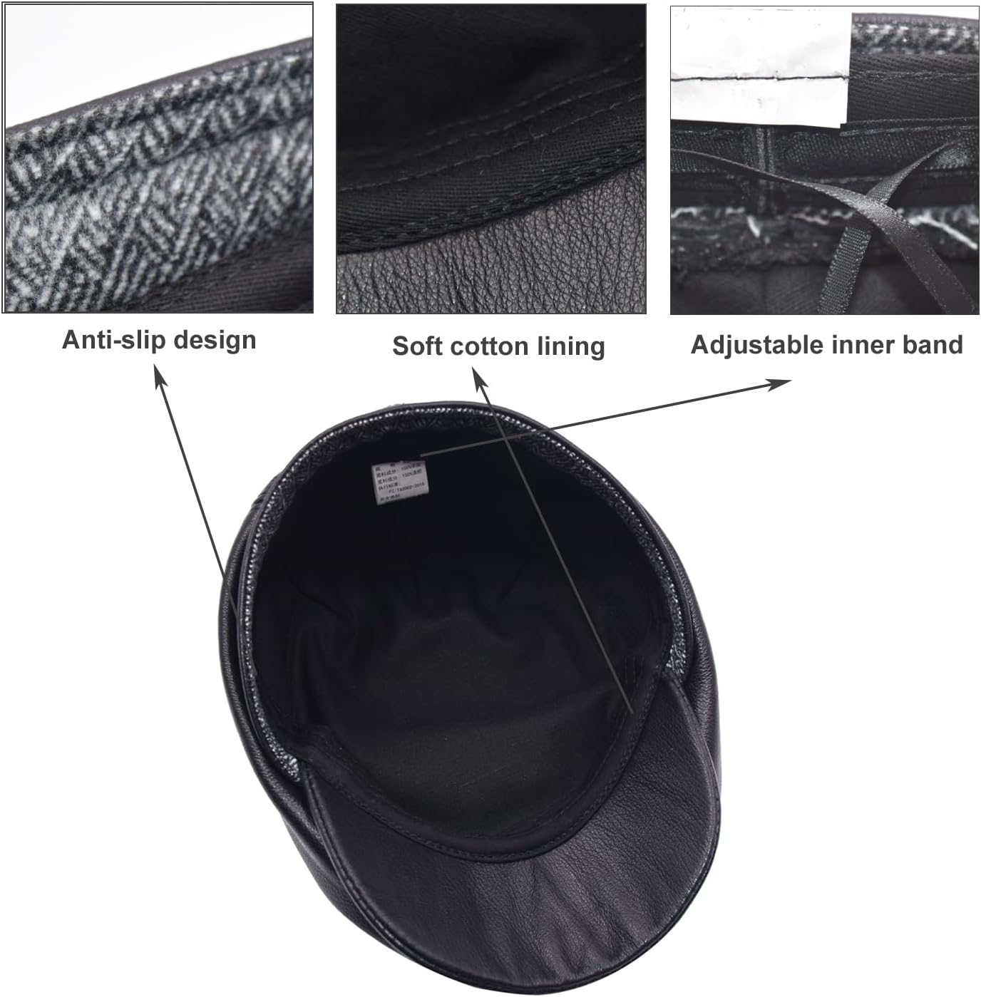 Gatsby Newsboy Hats for Men Flat Cap Leather Irish Cabbie Ivy Driving Hat
