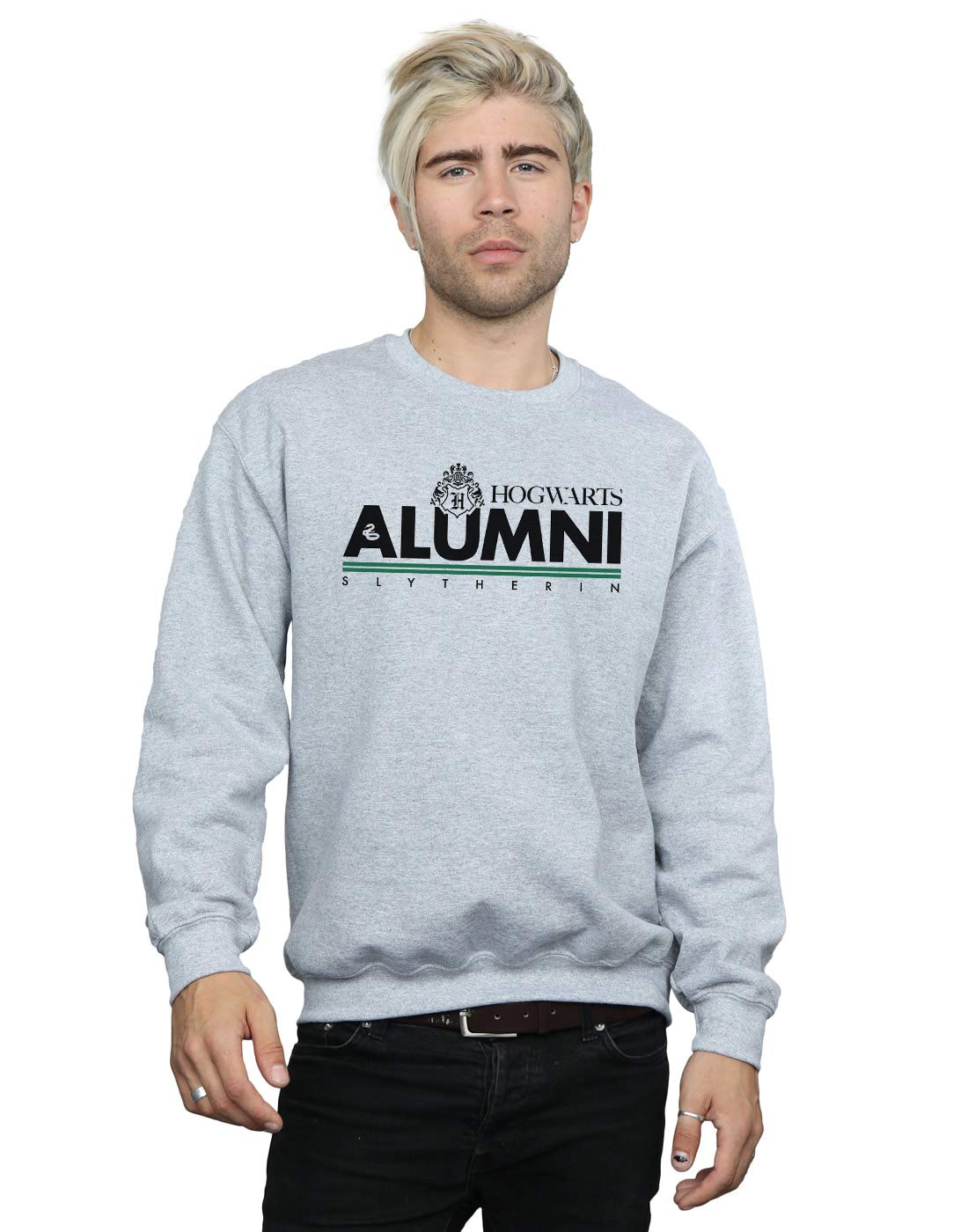 Absolute Cult Men's Sport Grey Harry Potter Hogwarts Alumni Slytherin Sweatshirt Small