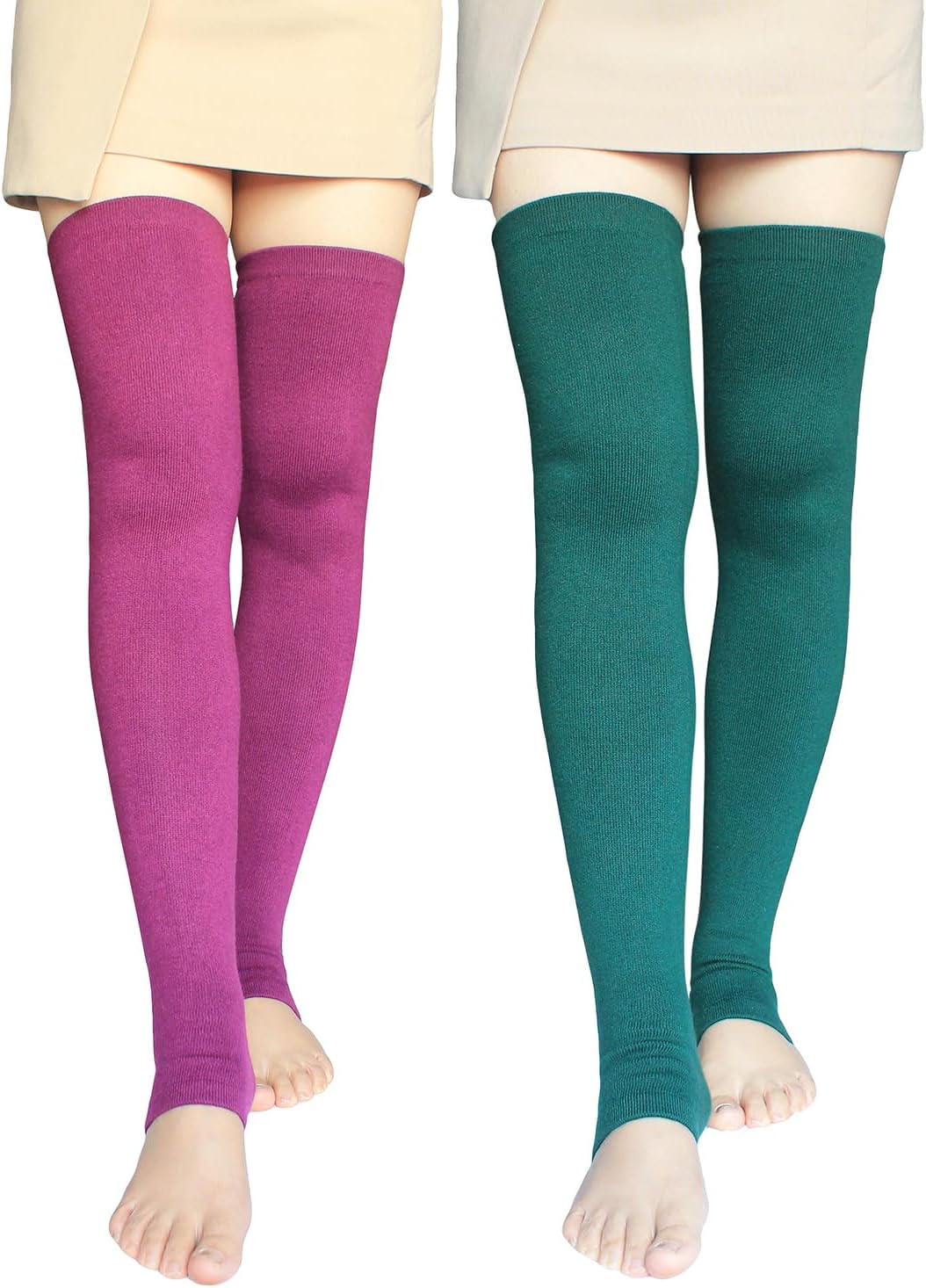 Share Maison Women's Cashmere Wool Winter Warm Knitted Over Knee High Boots Long Socks Stockings Leg Warmers