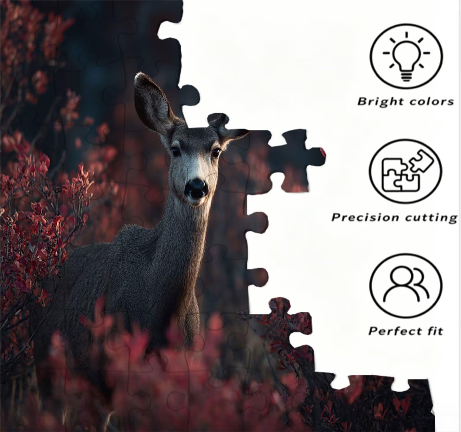 Puzzle 2000 elementów, trawa jelenia 3D Puzzle dla dorosłych wymagające, artystyczne puzzle edukacyjne, zabawne i stymulujące dekoracyjne puzzle dla rodziny, jako prezent i dekoracja ścian R6KH-71