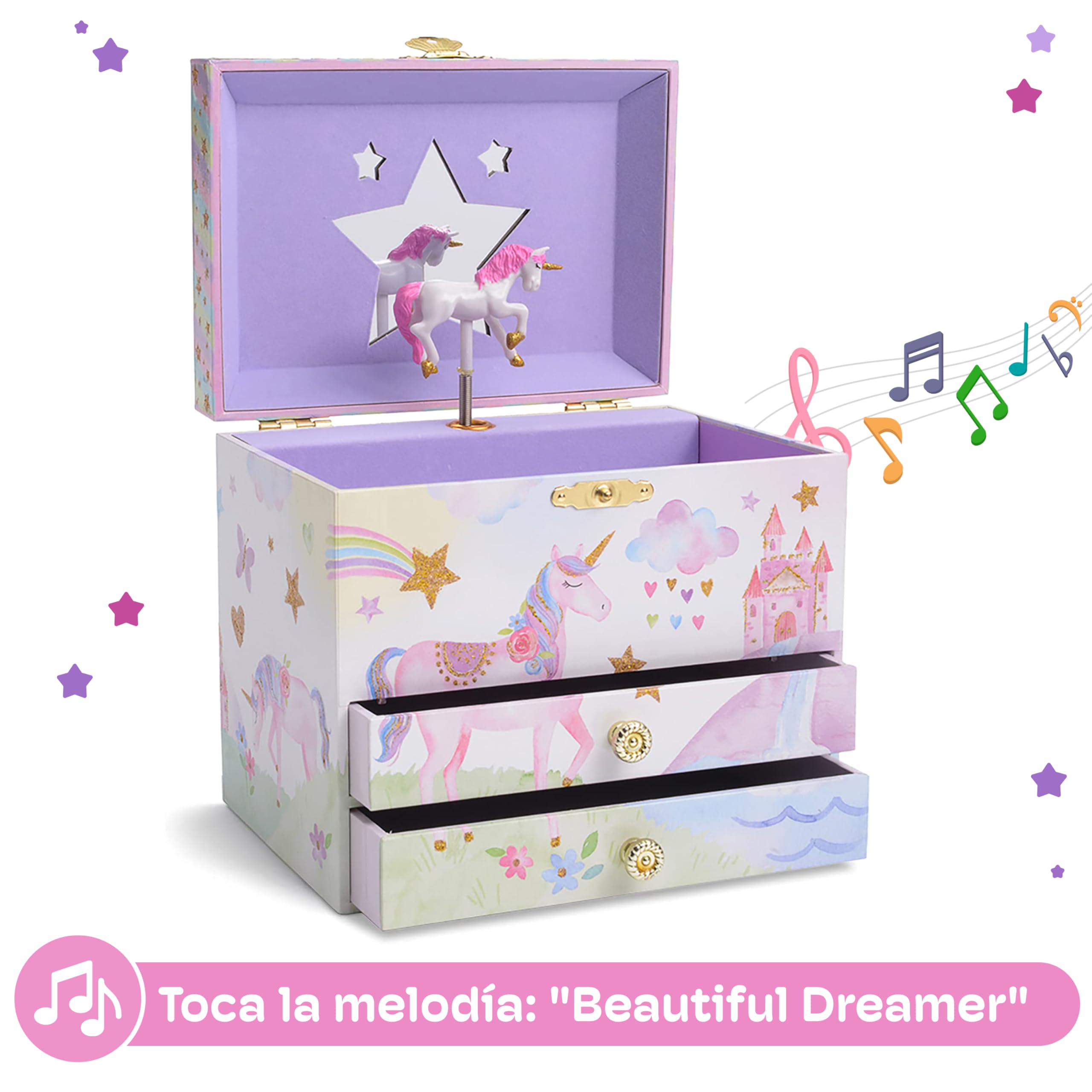 Joyero Musical Grande con 2 Cajones Extraíbles