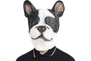 Boston Terrier Dog Latex Mask for Halloween Costume