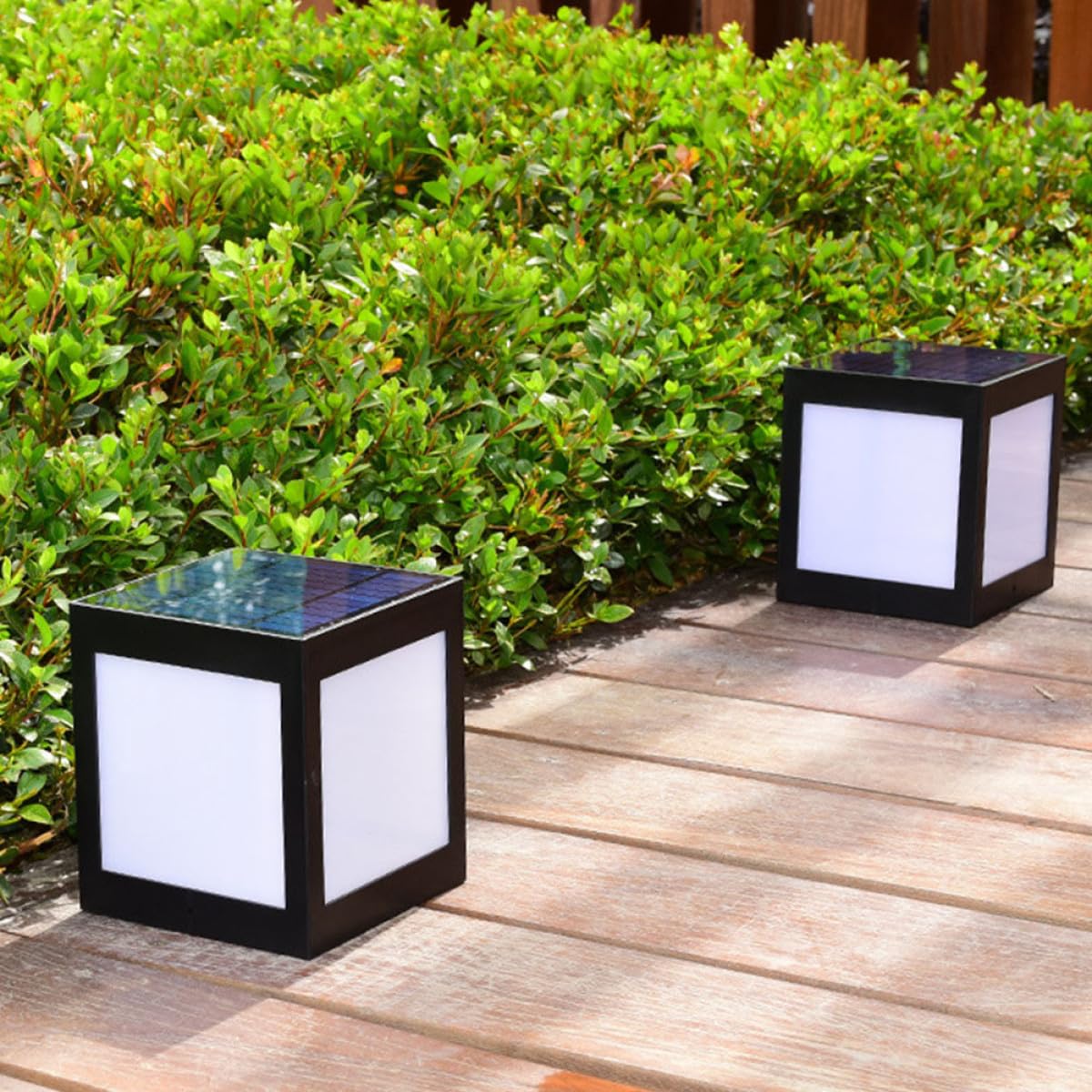 VALICLUD Solar Wandleuchte Außen 5 W 2, 4 V Schwarz Kunststoff | Garten und Hof, LED Außenleuchte mit Solarbetrieb, 1 Stück, Zaun und Weglicht