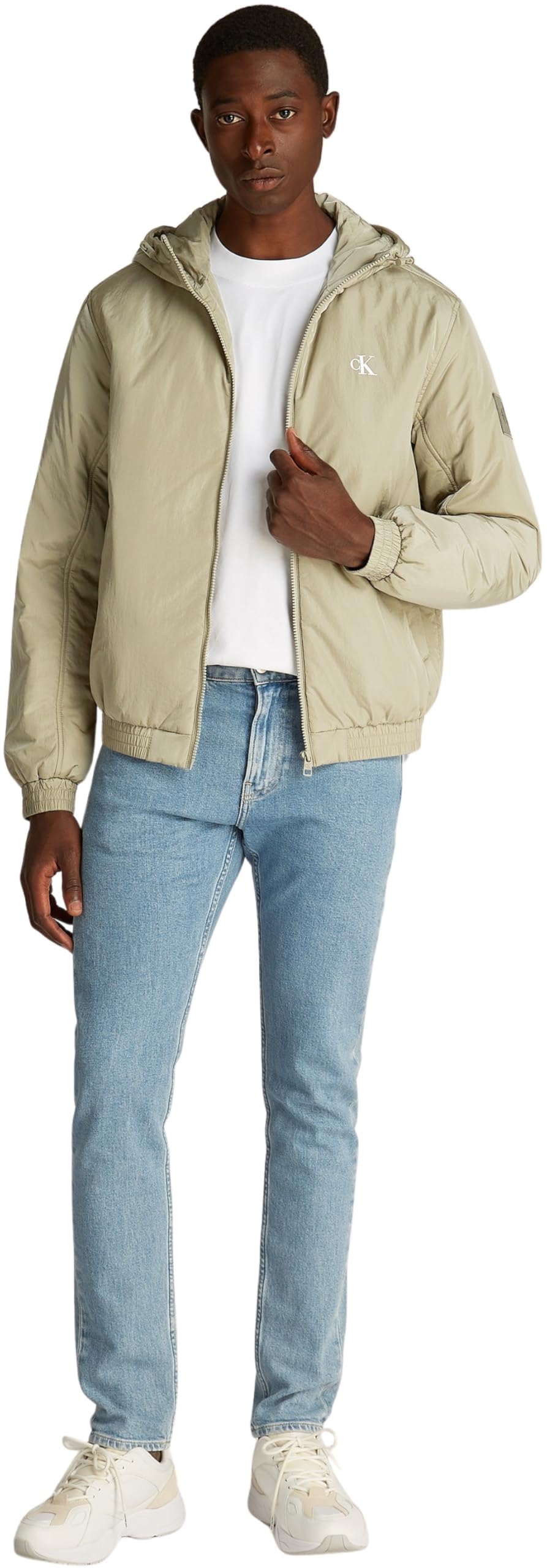 Calvin Klein Męskie kurtki z kapturem Harrington Inne, Nordic Dust, S