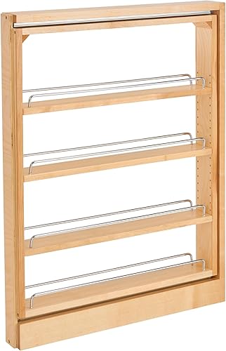 Rev-A-Shelf Base Filler - Estante organizador extraíble para armarios de cocina y baño con apertura de 3 pulgadas, rodamientos de bolas, toboganes
