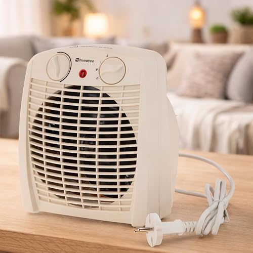 M mimotec - Calefactor Eléctrico White Comfort 2000W Mimotec, Calefacción Portátil de Suelo, Doble Potencia 1000/2000W, Bajo Ruido <53 dB, IP20, para Estancias hasta 20 m132