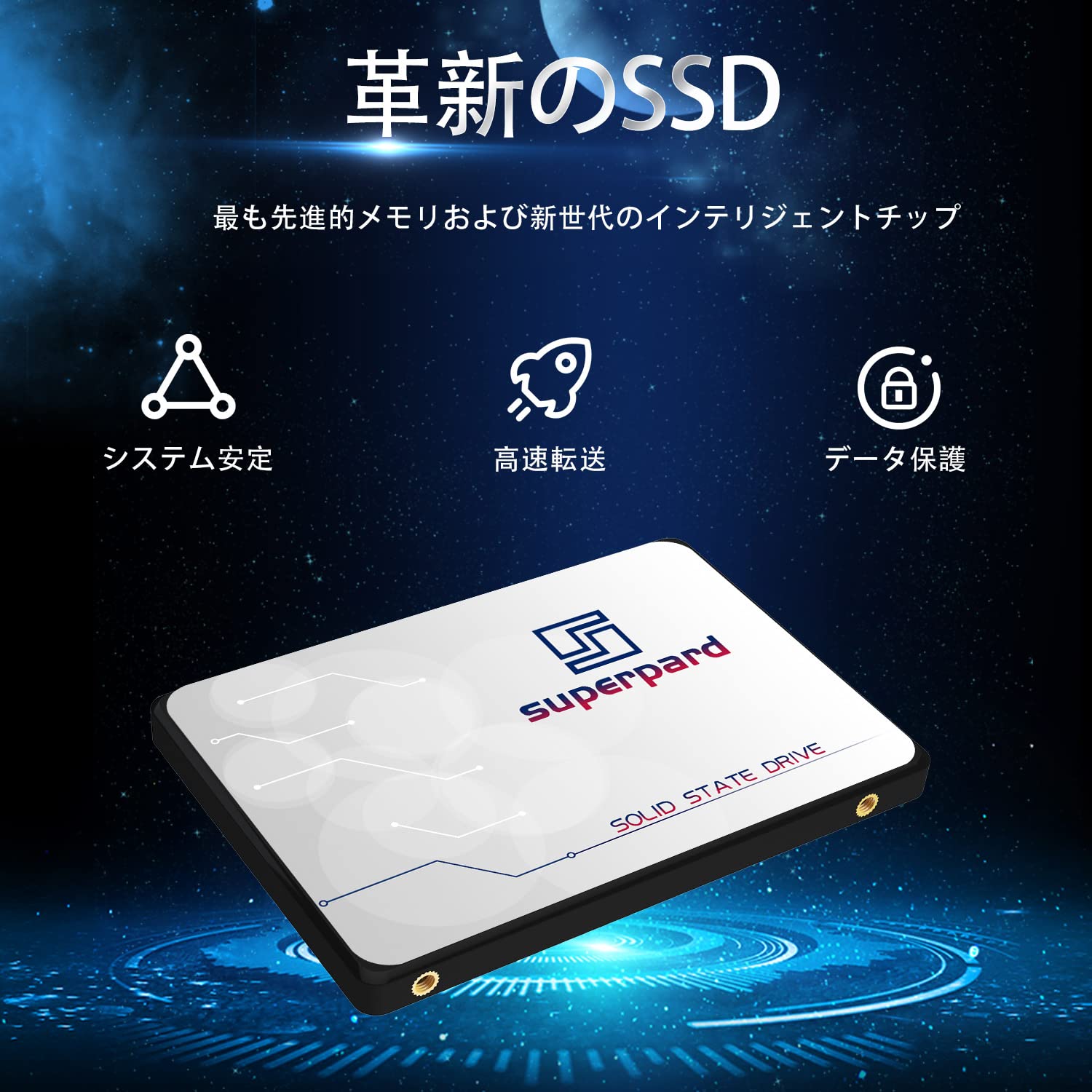 内蔵型SSD Superpard SSD M.2 2280 4TB SATA III SSD 4TB M.2 2280 S SHARKSPEED 3D NAND SATA III 6 Gb/s