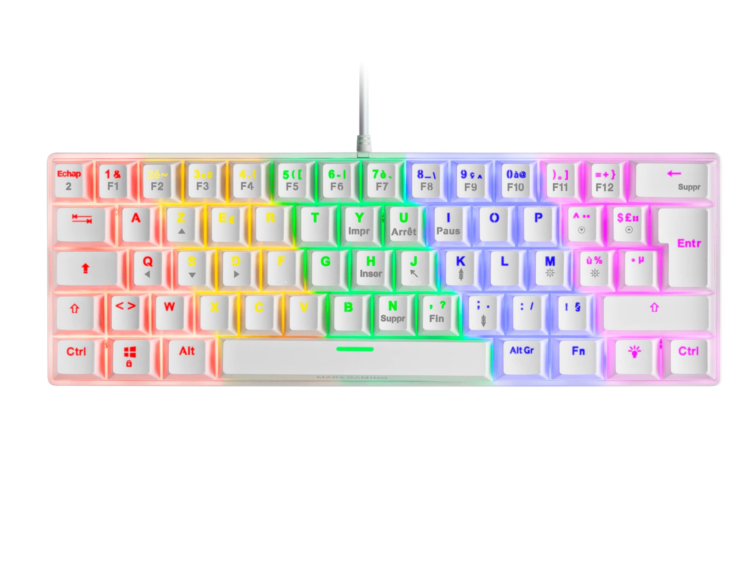 Mars Gaming MKPRO, US, Teclado Mecánico Gaming Completo, RGB Chroma, Switches Hot-Swap Mecánicos, Antighosting, Rueda de Control, Software, Multiplataforma, Switch Silent, Blanco — view 51