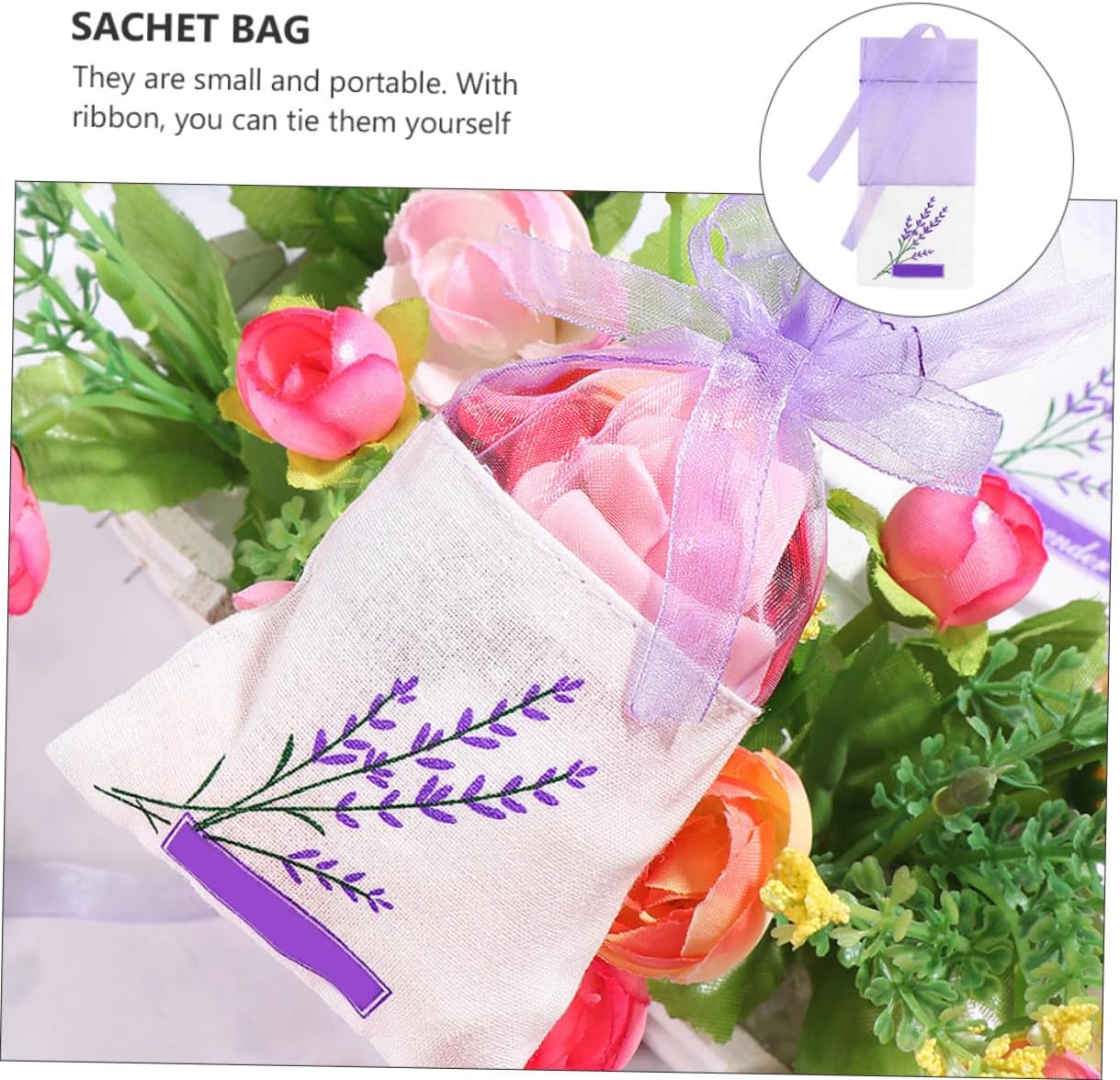 Lavender Scented Sachets Fragrance Bags 15pcs Light Purple Linen Dried Lavender Sachet Bags for Closet and Home Decoration