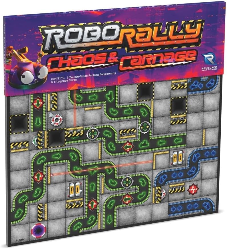 Renegade Game Studios Robo Rally: Chaos & Carnage Expansion Board Game with Teleporters, Crushers, Randomizers