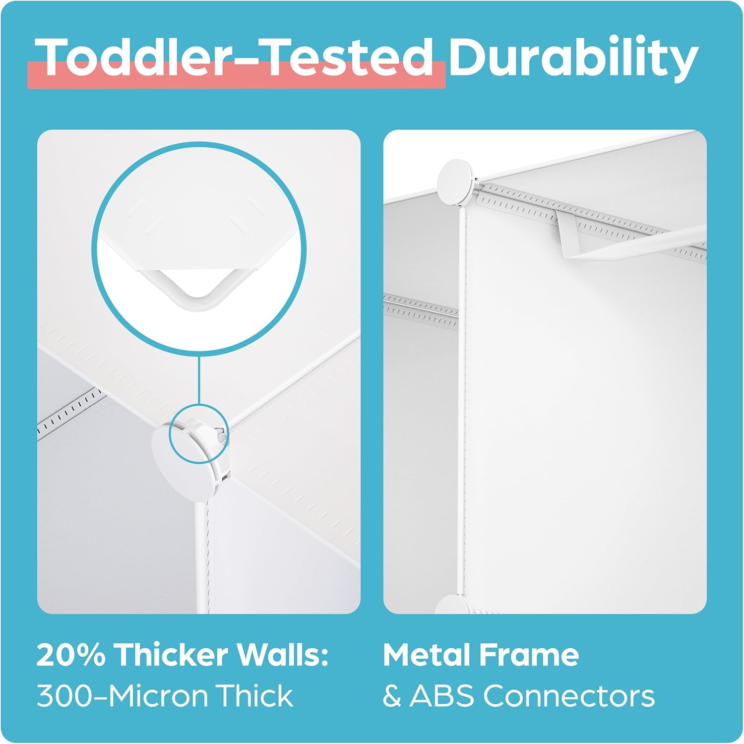 Baby Closet Organizer for Nursery: Durable Baby Wardrobe for Closet - Customizable Baby Dresser Amoire Shelves - Waterproof Shelf Clothes Organizer w/Wall Fixation (White) | Durable, for Closet, Customizable, Amoire Shelves, Waterproof, Wall Fixation