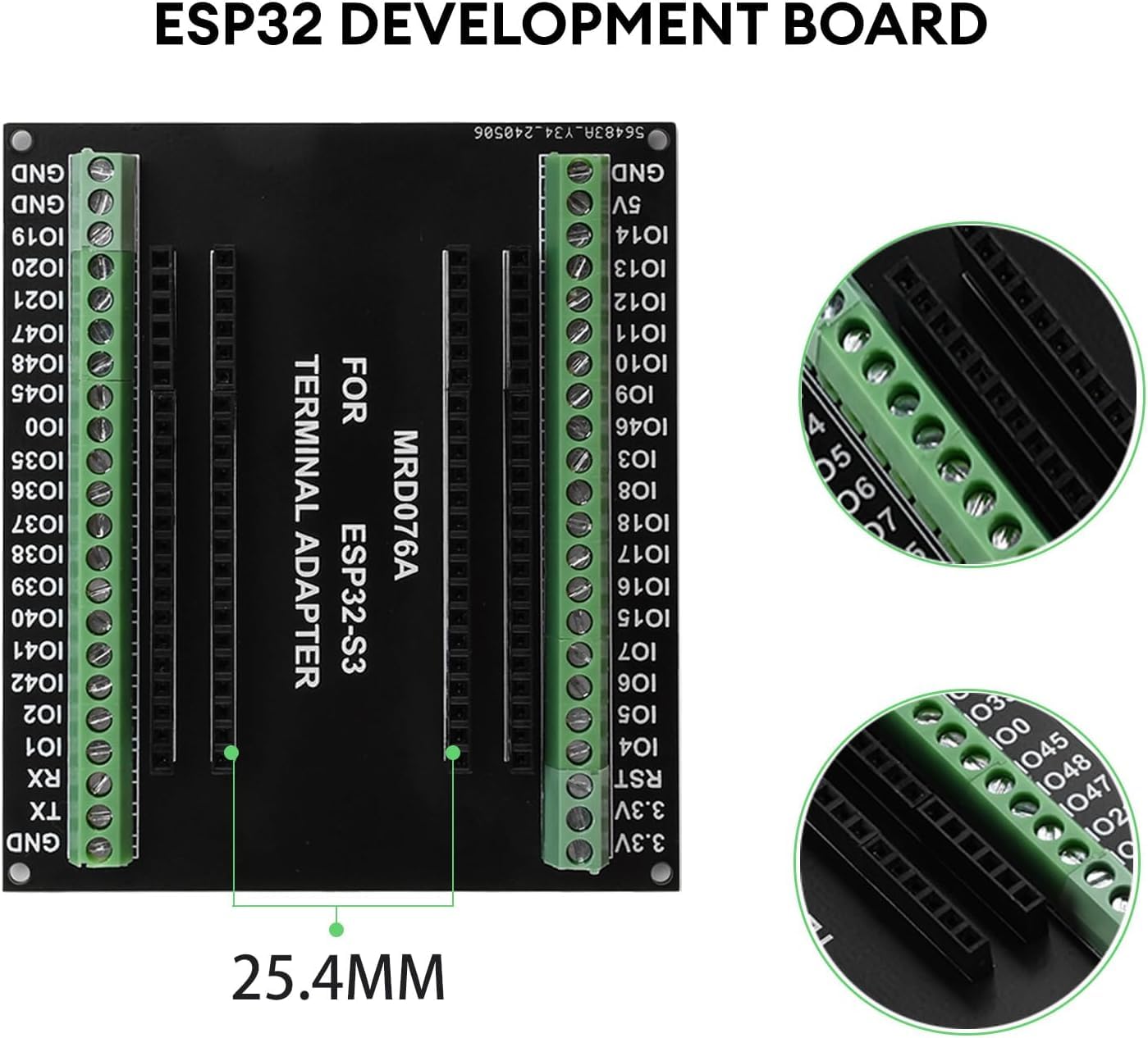 diymore 2 Unidades para módulo ESP32-S3 DevKitC-1 N16R8, Autoridad de expansión para agencias de Desarrollo, para Placa de Desarrollo ESP32 S3 1-N16R8 con WiFi, Bluetooth 5.0, Antena conectable USB C