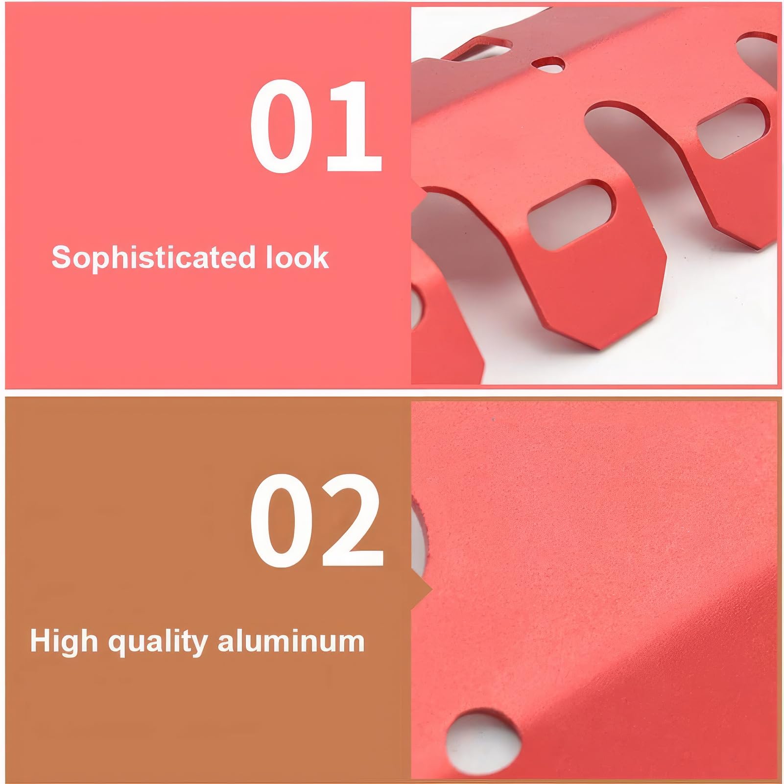 Protecteur Échappement Moto En Aluminium - Bouclier Thermique Rouge Avec Pinces